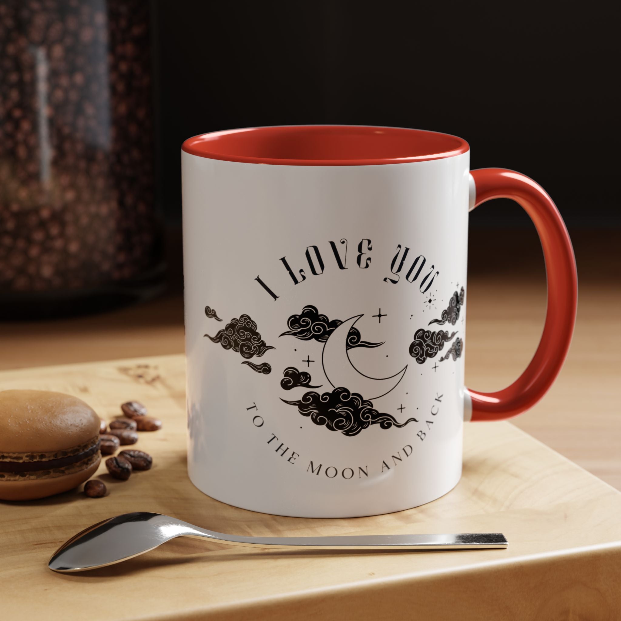 I Love You To The Moon and Back Personalized Romantic Mug, Accent Cup 11/15oz, Custom Anniversary Wedding Valentines Gift for Spouse, BF, GF