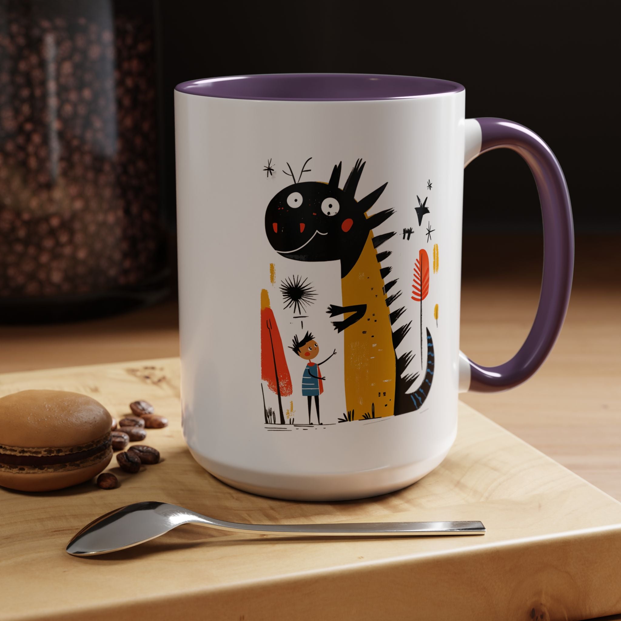 Funny Coffee Mug, Personalized Mug, My Dragon and I Accent Cup (11, 15oz), Gift Under 20, White Elephant gift