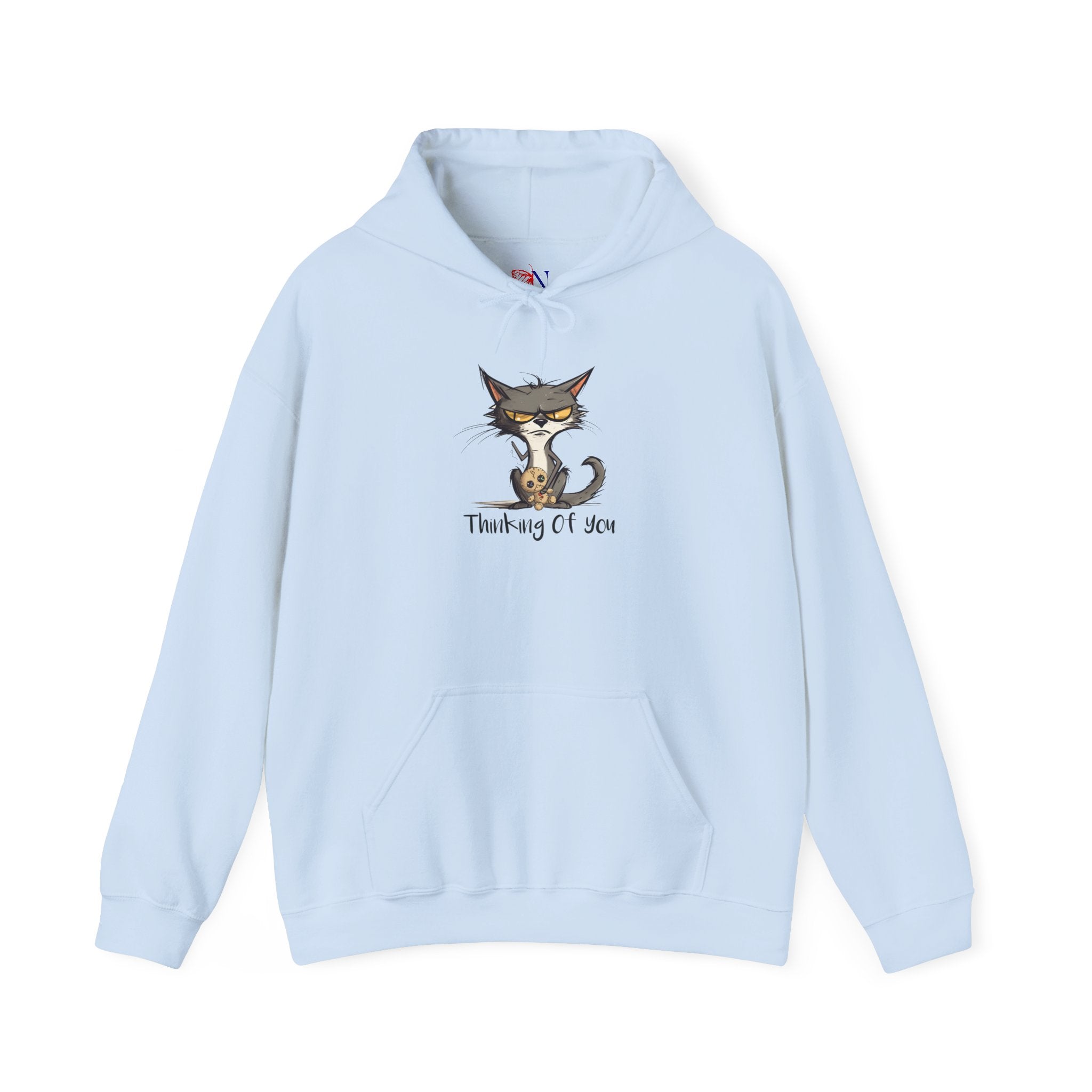 Grumpy Cat Illustration Hoodie – “Thinking Of You” Cute Cat Sweatshirt