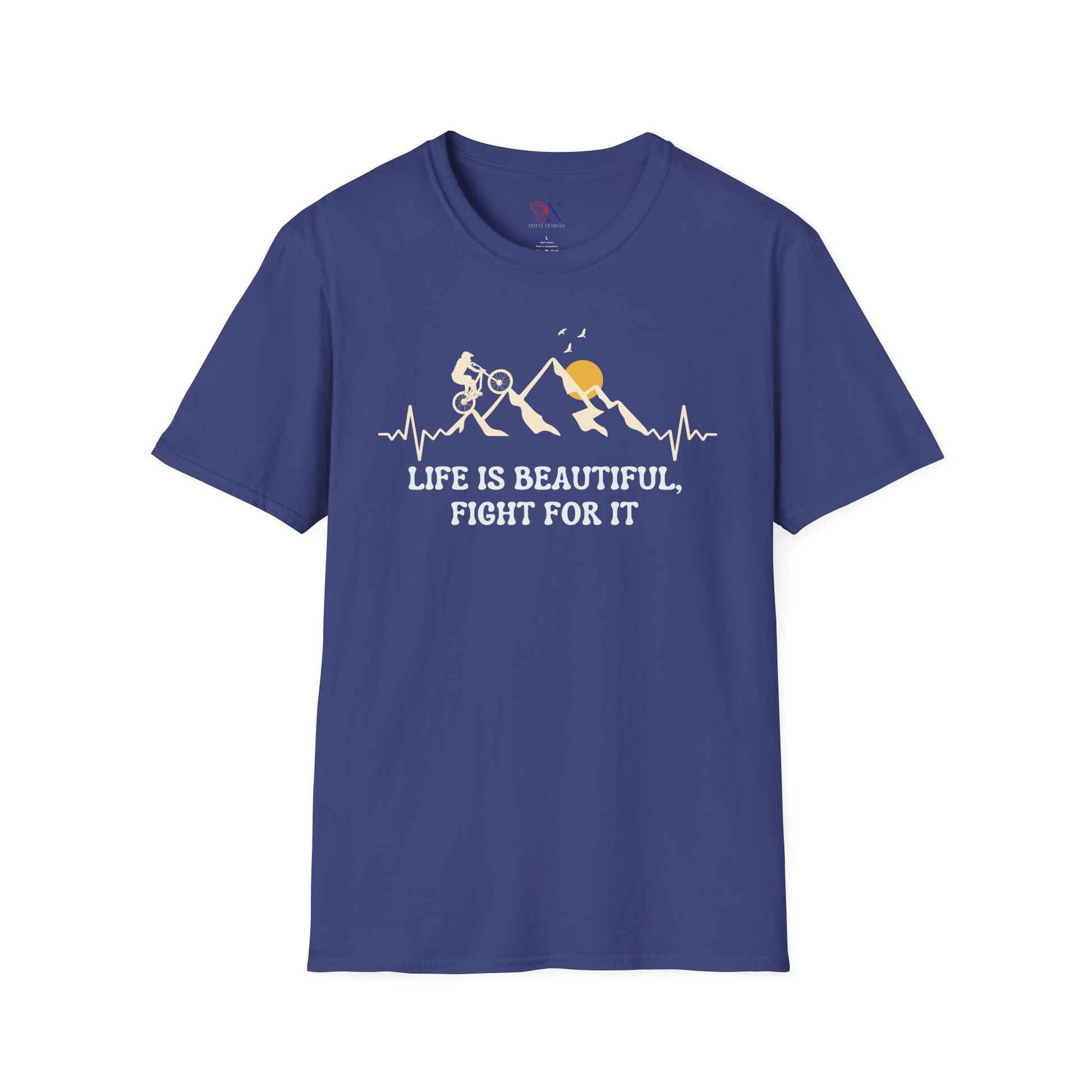 Life is Beautiful, Fight For It, motivational T-Shirt Lifestyle Mockup | Nutty Designs