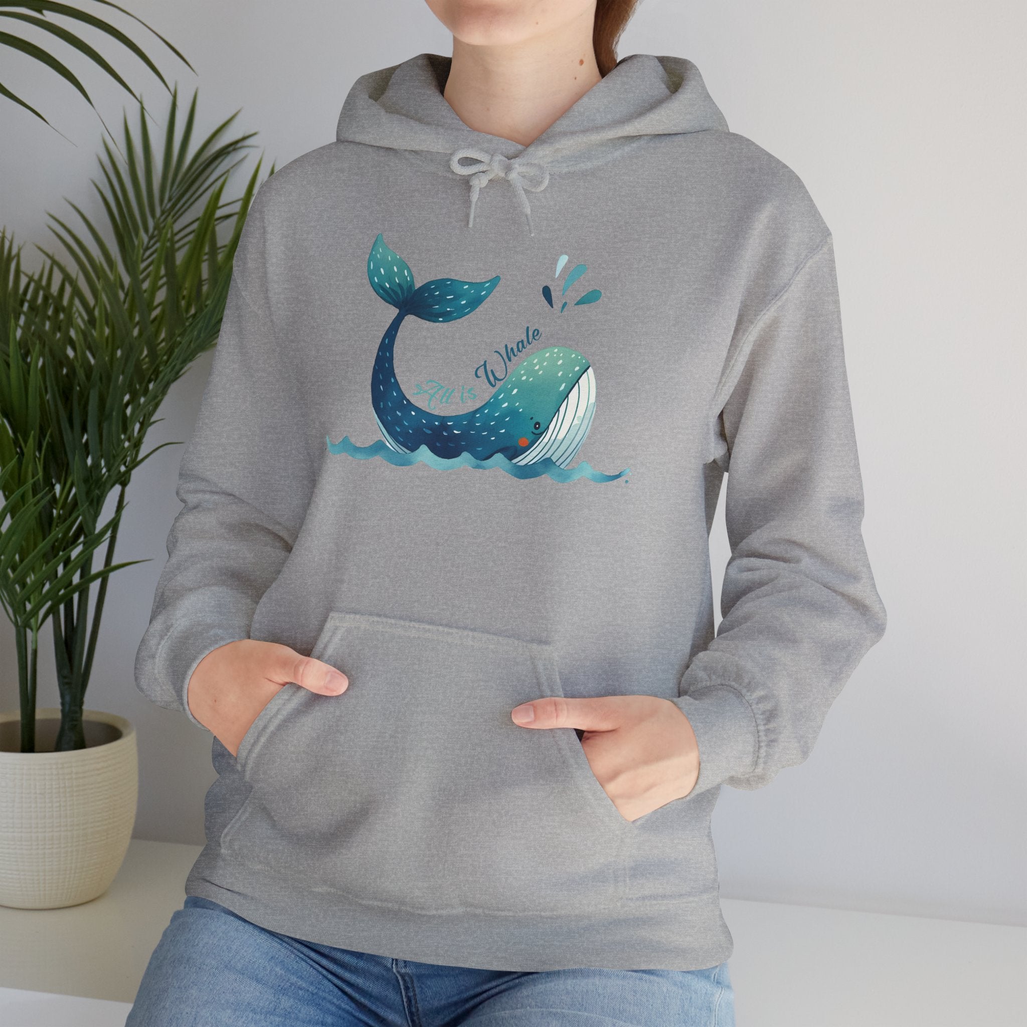 Whale Tail Hoodie – Cute Watercolor Whale Graphic Pullover
