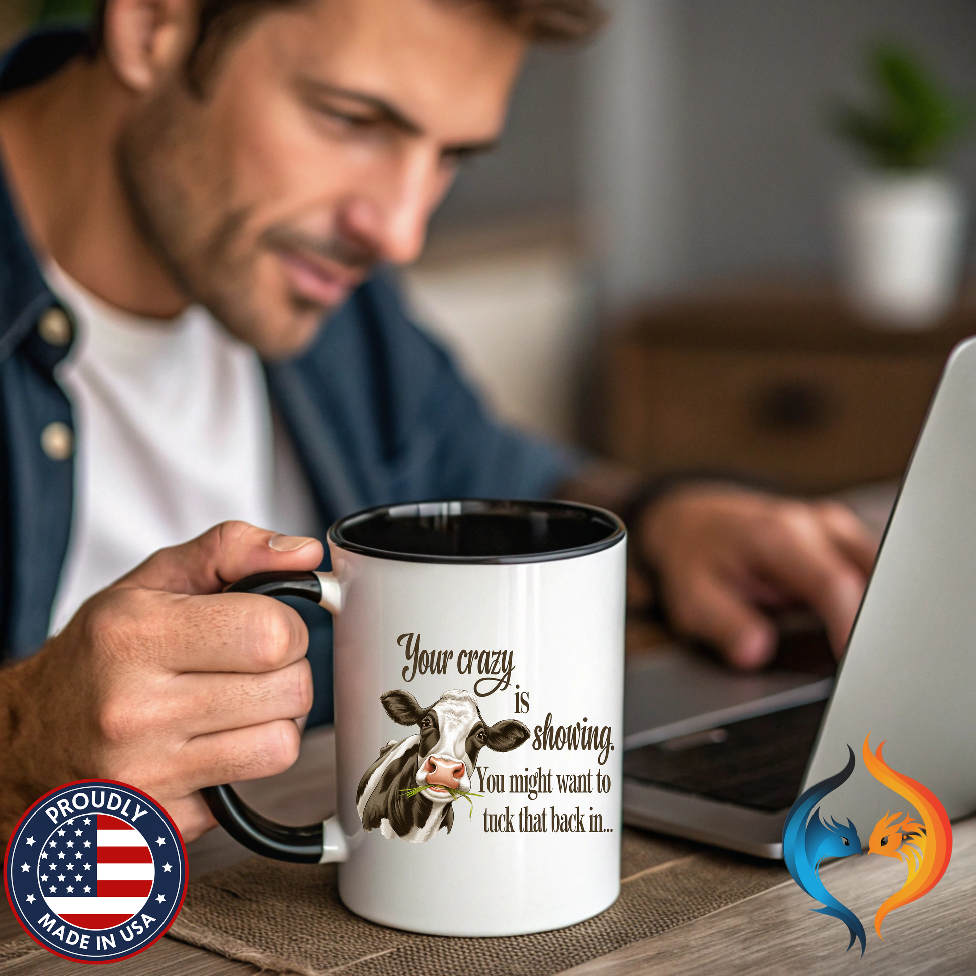 Your Crazy Is Showing Mug Lifestyle Mockup | Nutty Designs