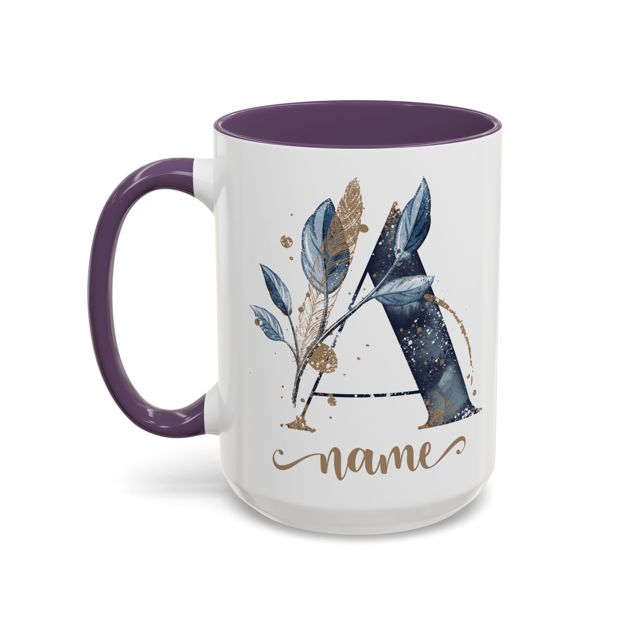 Personalized Floral Initial Coffee Mug for her, Custom Name Mug, Wedding Favor, Unique Home Décor Coffee Cup, Girlfriend Gift, Monogram Mug