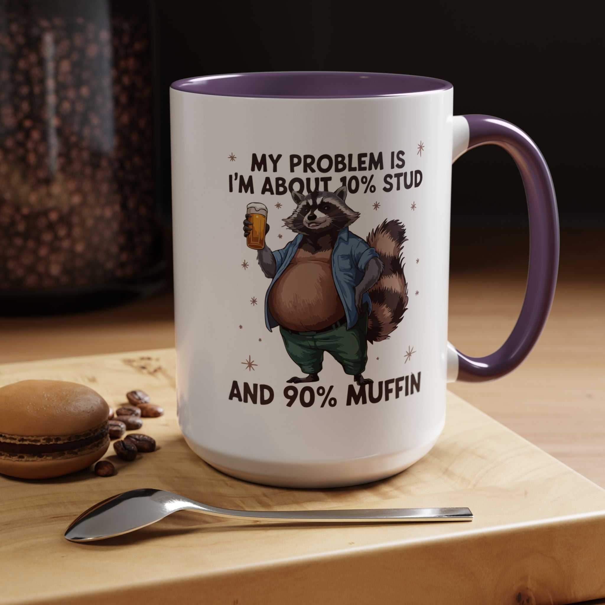 10 percent Stud - 90 percent Muffin | Funny Coffee Mug, Sarcastic Tea Cup, Unique Gift Idea