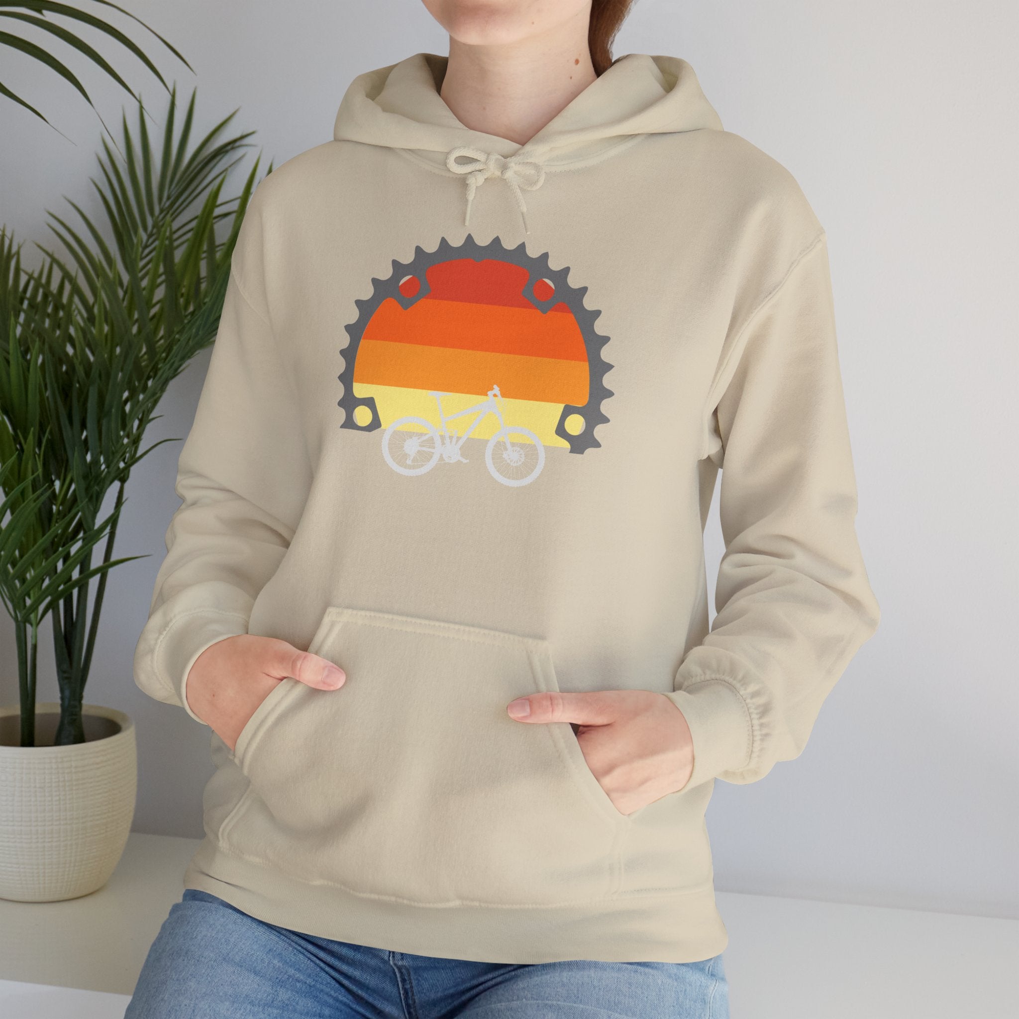 Retro Sunset Bicycle Gear Hoodie