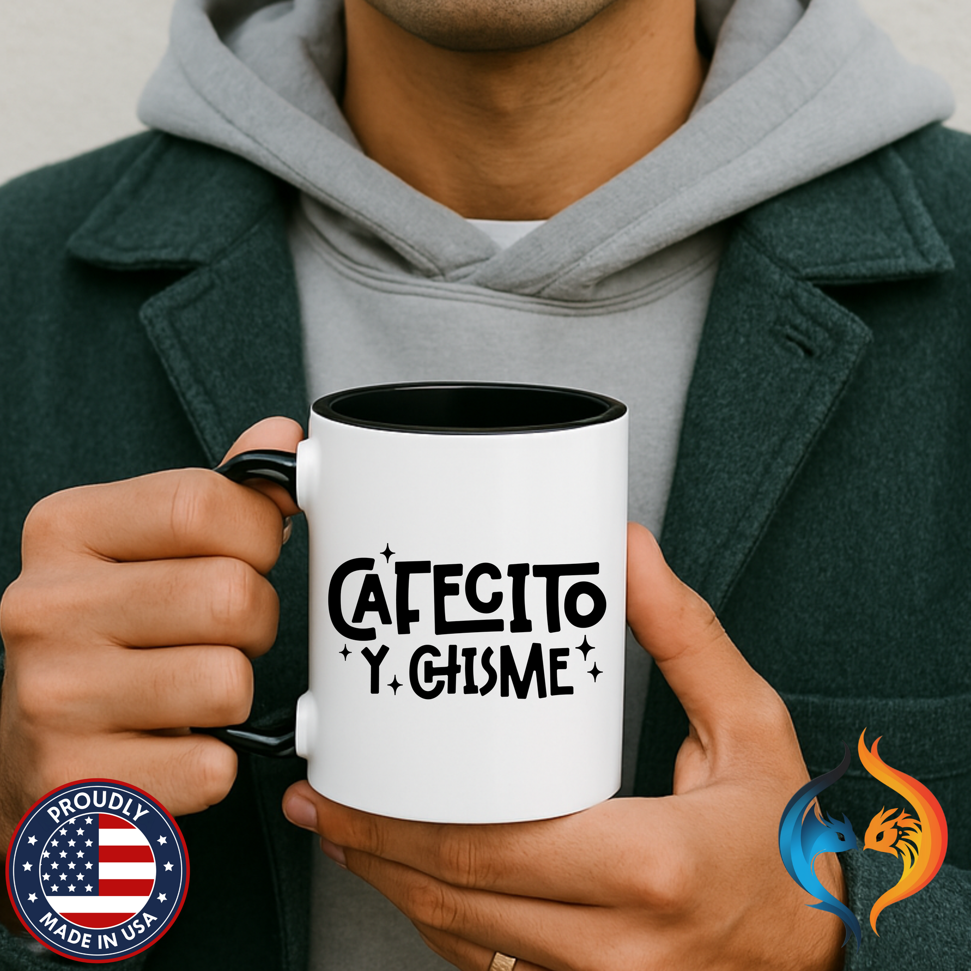 Cafecito y Chisme Mug Lifestyle Mockup | Nutty Designs