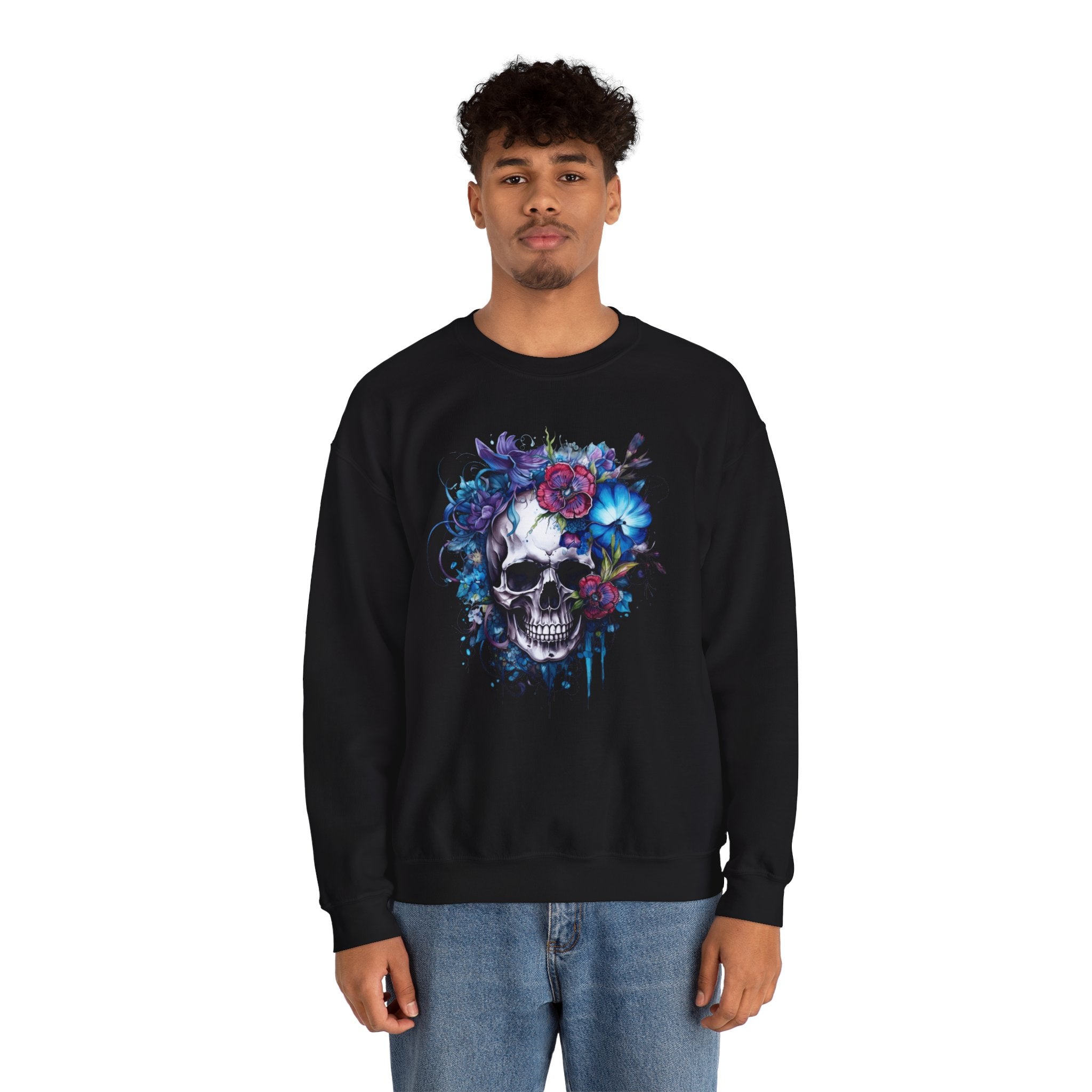Skull Bloom, Halloween Themed Sweatshirt