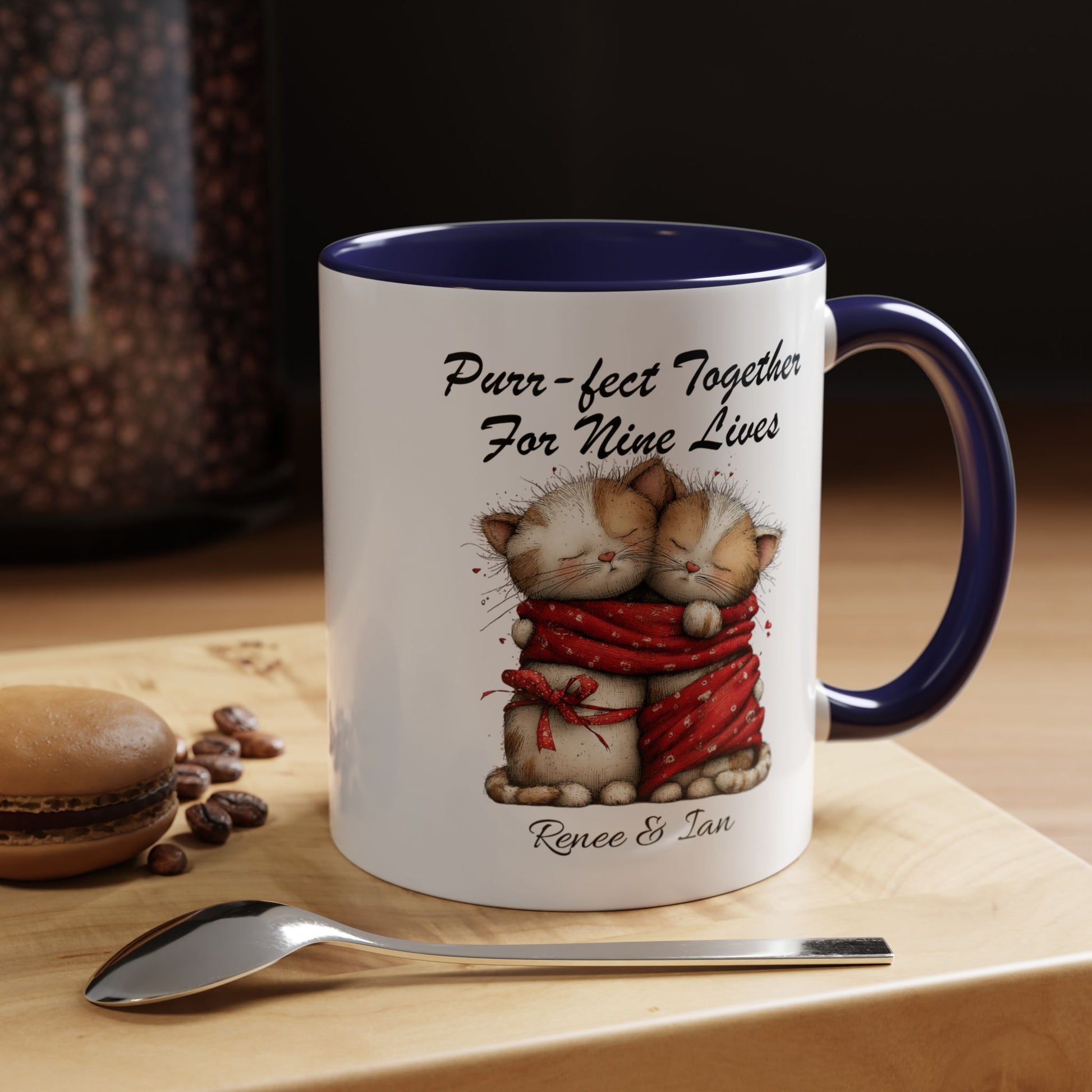Purr fect Together For Nine Lives Mug Lifestyle Mockup | Nutty Designs