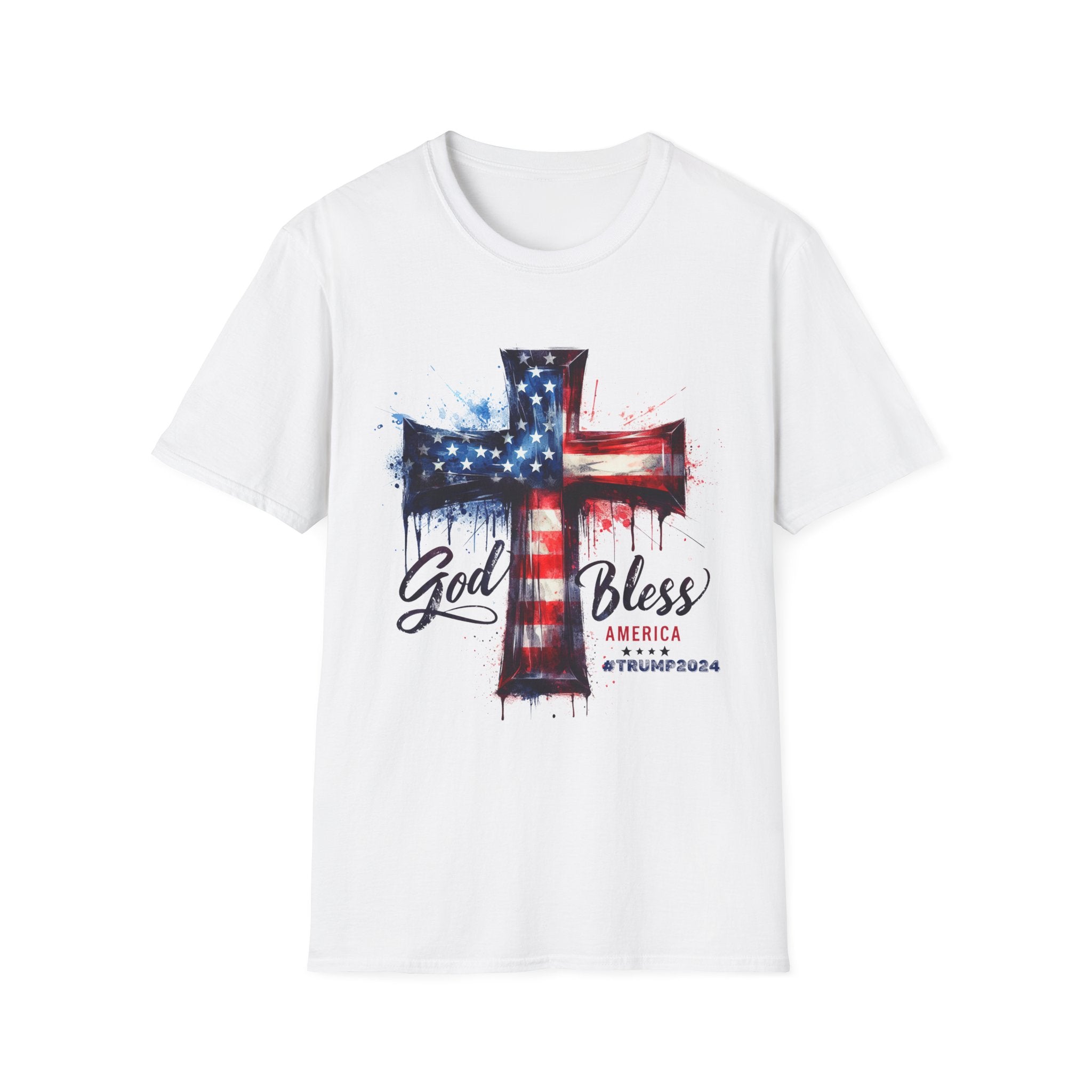 God Bless America Trump 2024, Patriotic Tee, Conservative T-Shirt, MAGA Lover Gift, American Pride, Christian GOP, Trump Vance