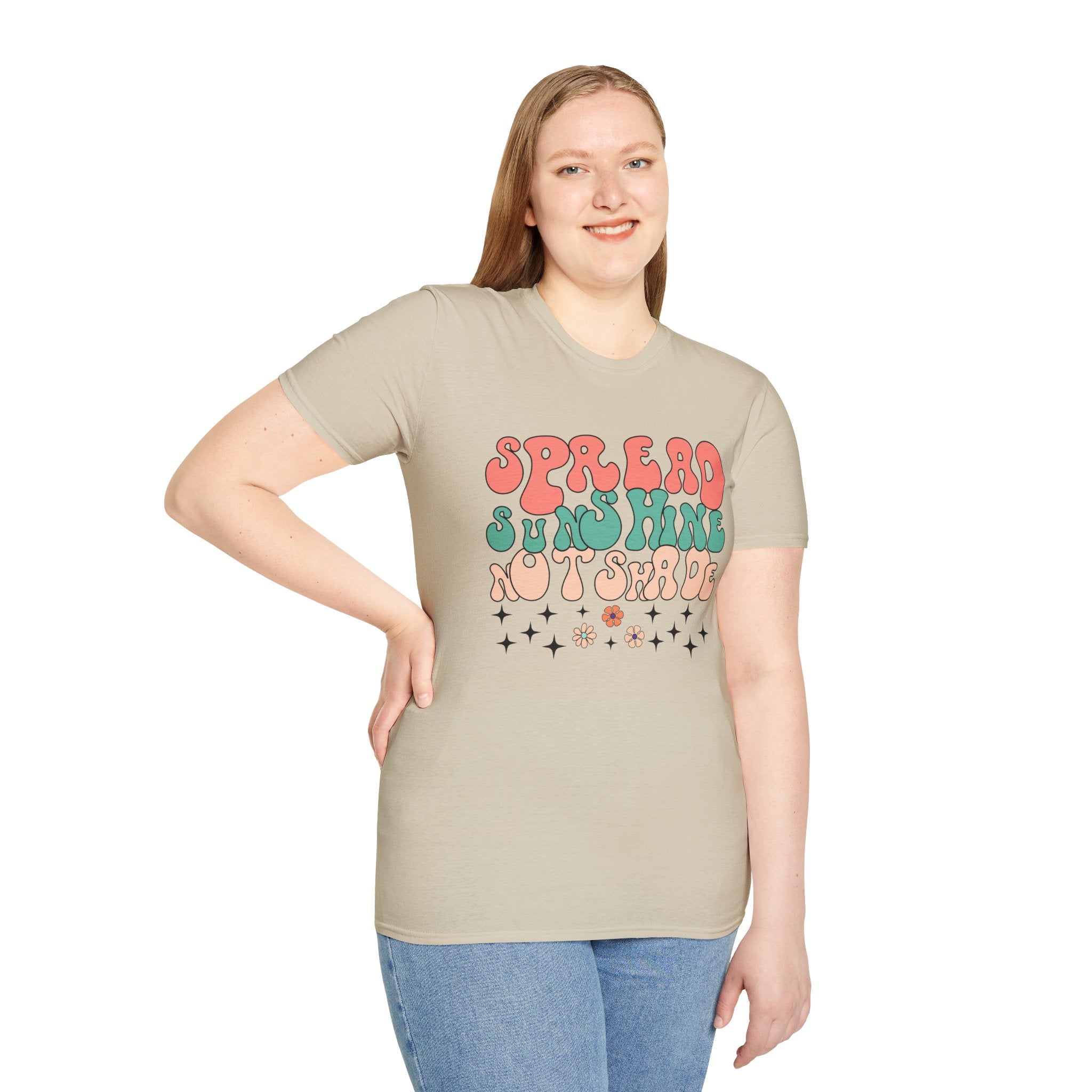 Retro Sunshine Not Shade T-Shirt, Positive Vibes Tee, Inspirational Shirt, Happy Vibes Top, Motivational tshirt, Sunny Days Apparel