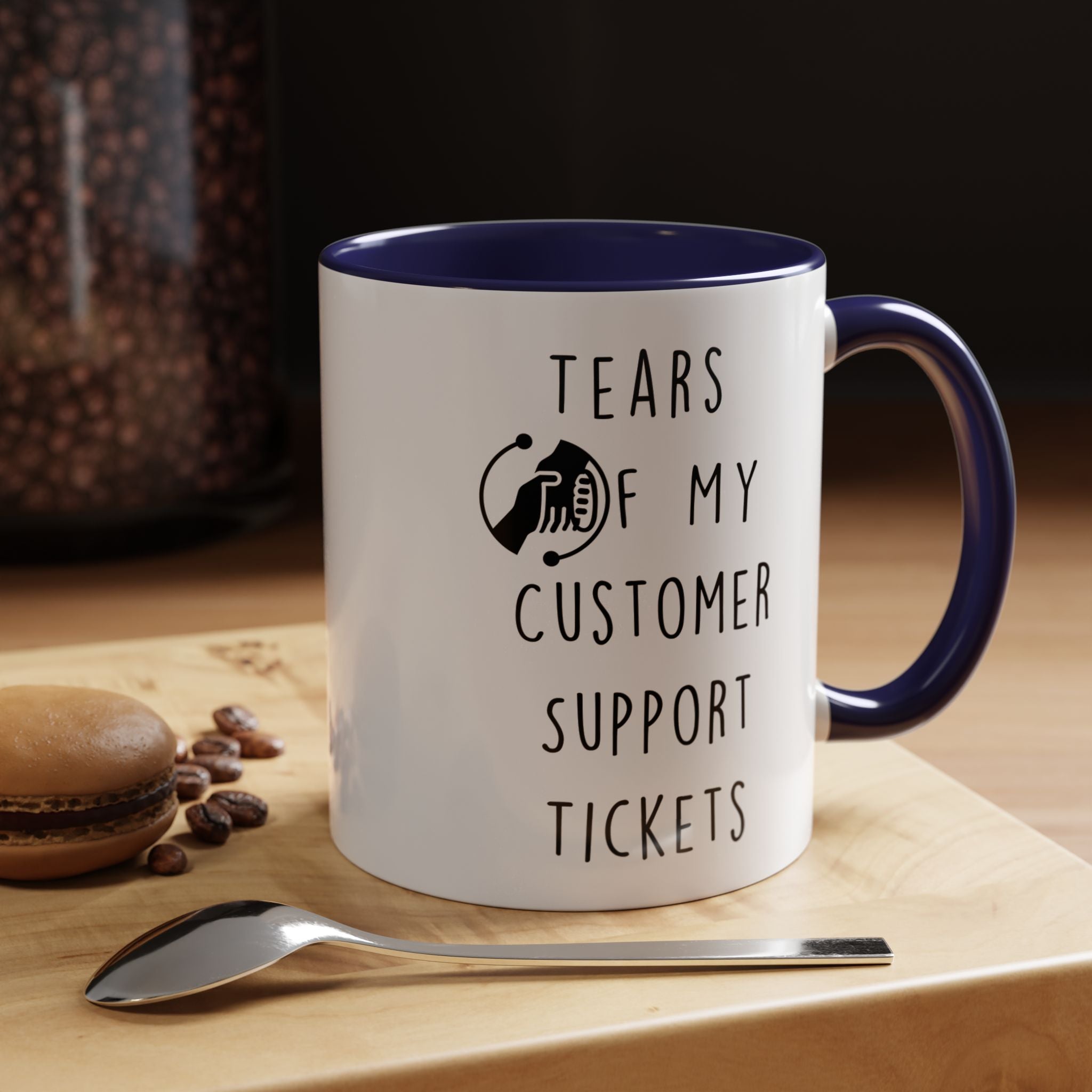 Funny Coffee Mug, Personalized Mug, Tears Of My Customer Support Tickets, Accent Cup (11, 15oz), Sarcastic Mug,  Tea Cup, Gift Under 20
