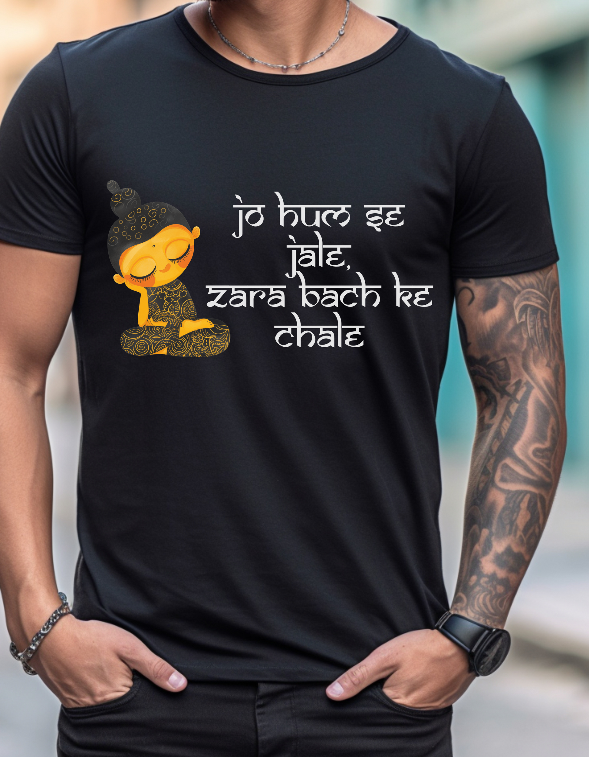 Jo Hum Se Jale Zara Bach Ke Chale T-Shirt Product Photo | Nutty Designs