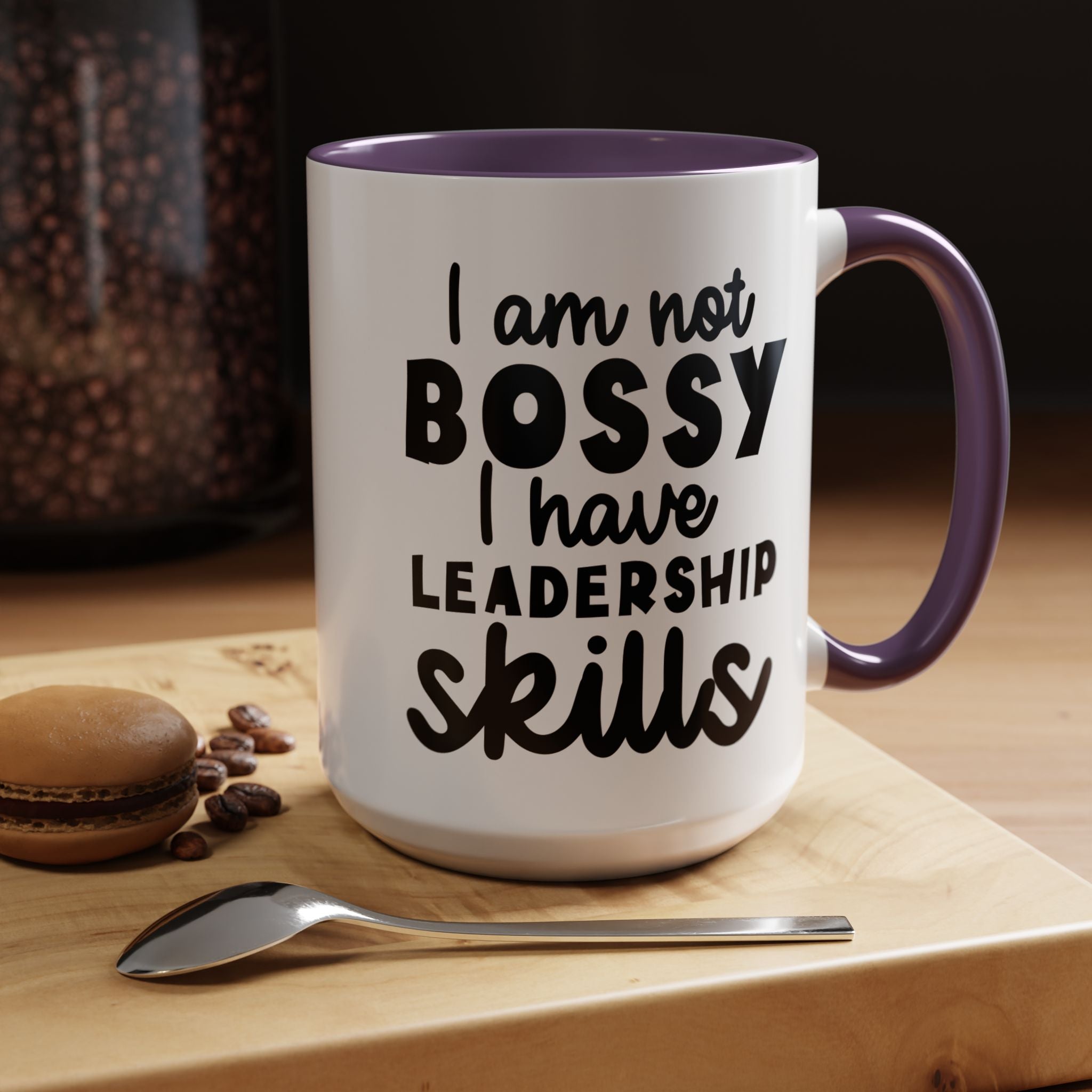 Funny Coffee Mug, Personalized Mug, I am Not Bossy I Have Leadership Skills Accent Cup (11, 15oz), Gift Under 20, White Elephant Gift