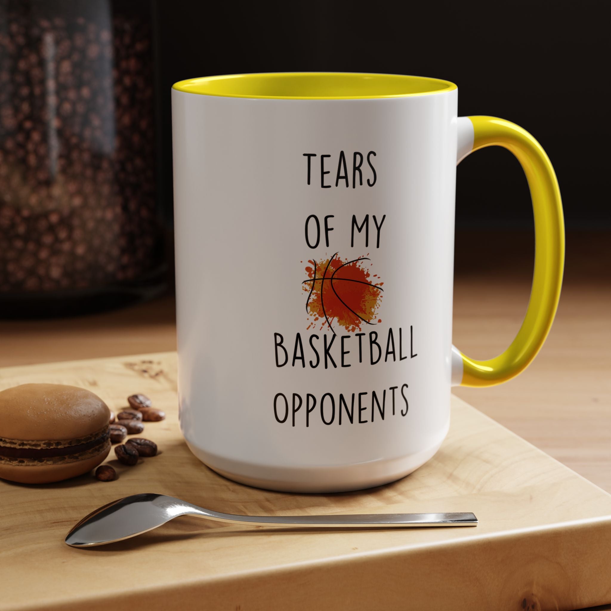 Funny Coffee Mug, Personalized Mug, Tears Of My Basketball Opponents, Accent Cup (11, 15oz), Sarcastic Mug,  Tea Coffee Cup, Gift Under 20