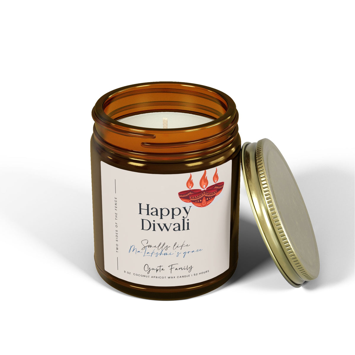 Personalized Diwali Candle - Maa Lakshmi Grace, 9 oz