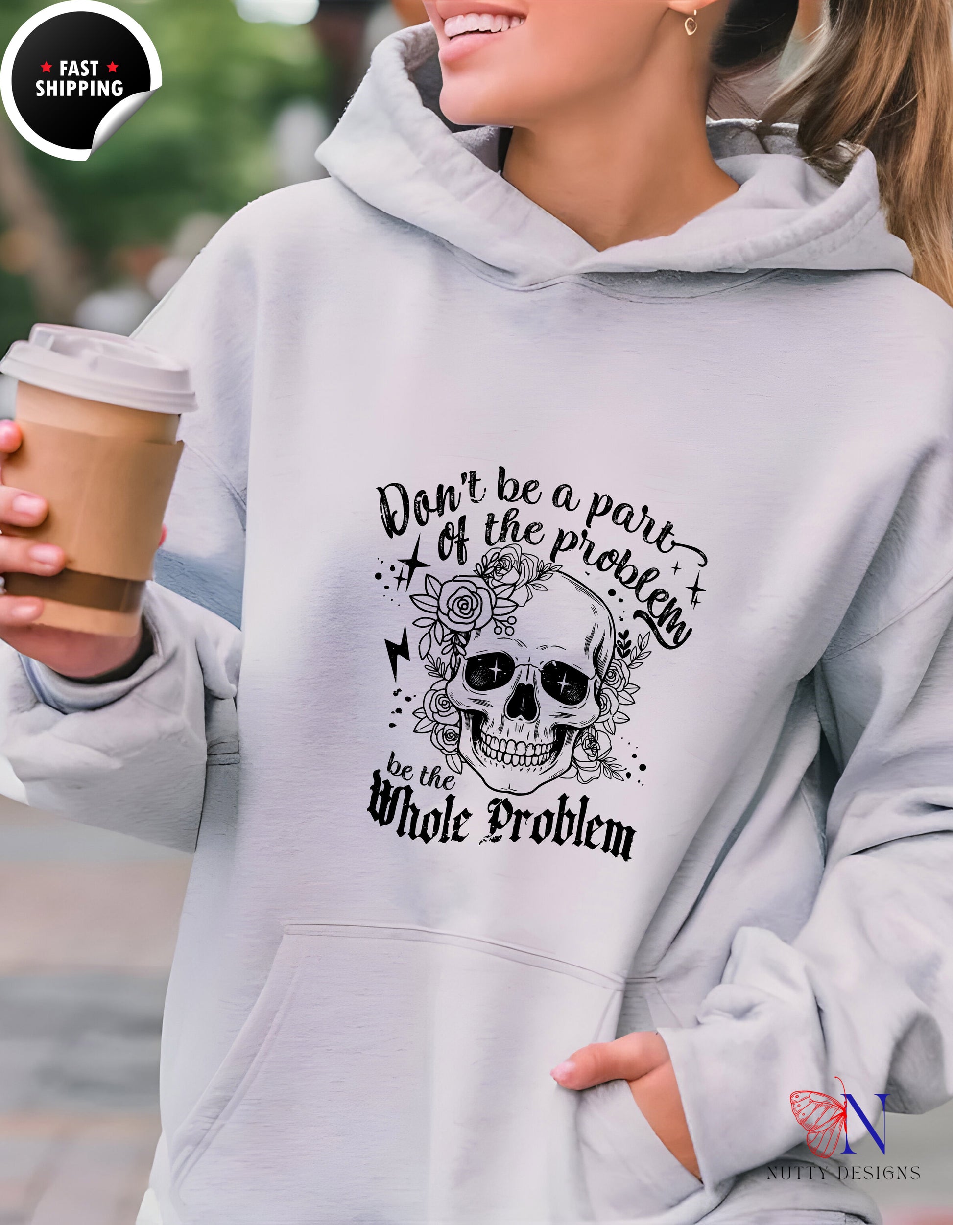 Don't Be A Part Of The Problem Be The Whole Problem Mug Lifestyle Mockup | Nutty Designs