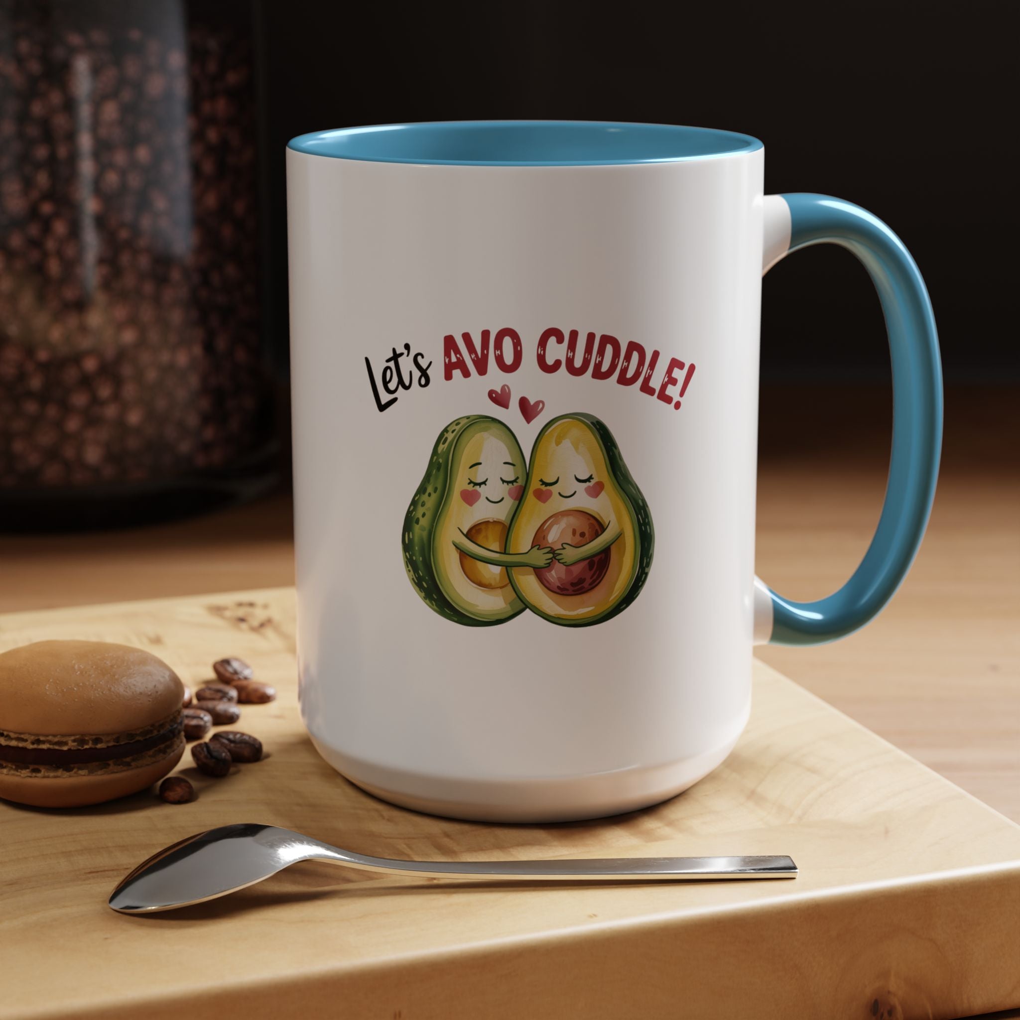 Let's Avo Cuddle Avocado Mug Lifestyle Mockup | Nutty Designs