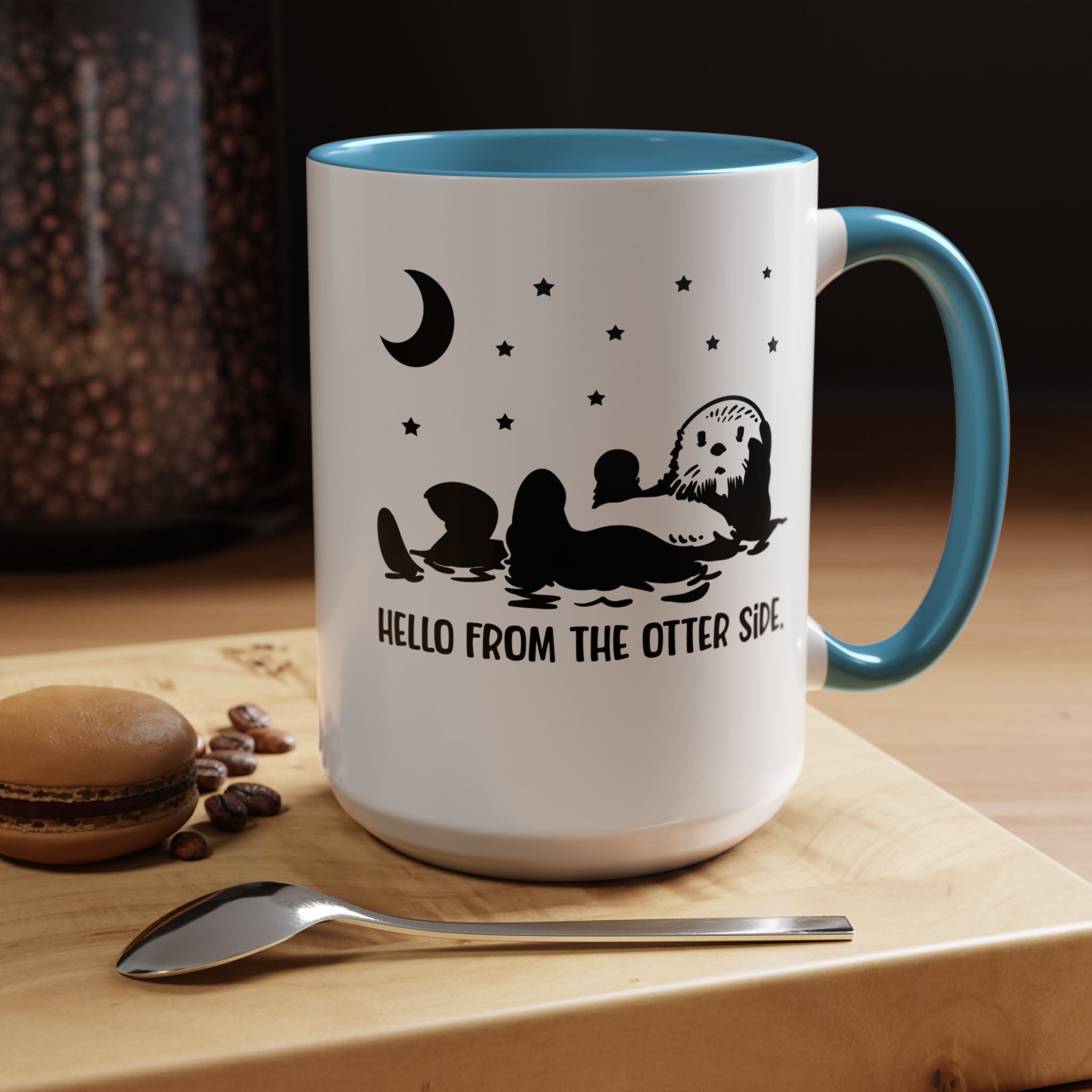 Funny Coffee Mug, Personalized Mug, Hello From The Otter Side Accent Cup (11, 15oz), Gift Under 20, White Elephant gift