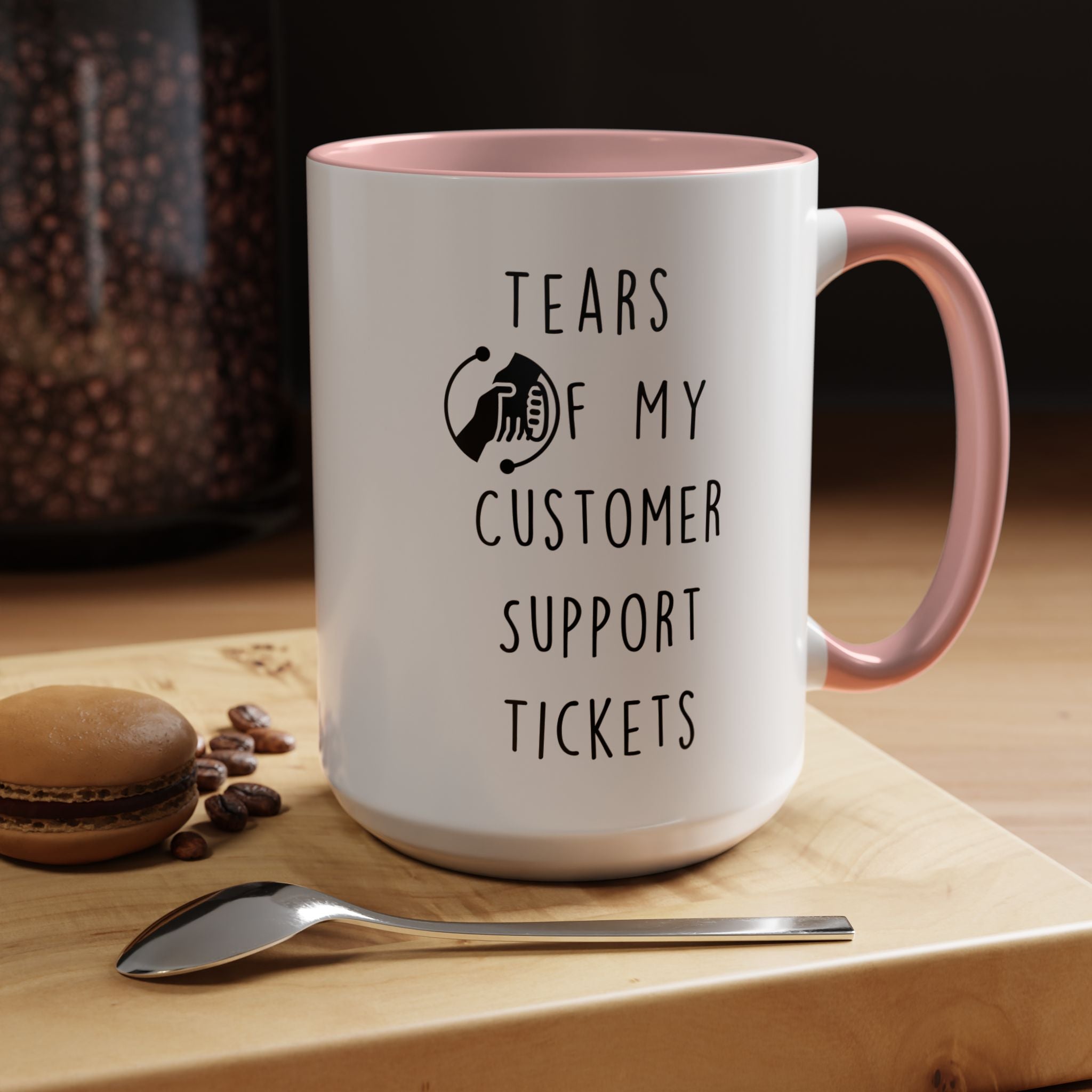 Funny Coffee Mug, Personalized Mug, Tears Of My Customer Support Tickets, Accent Cup (11, 15oz), Sarcastic Mug,  Tea Cup, Gift Under 20