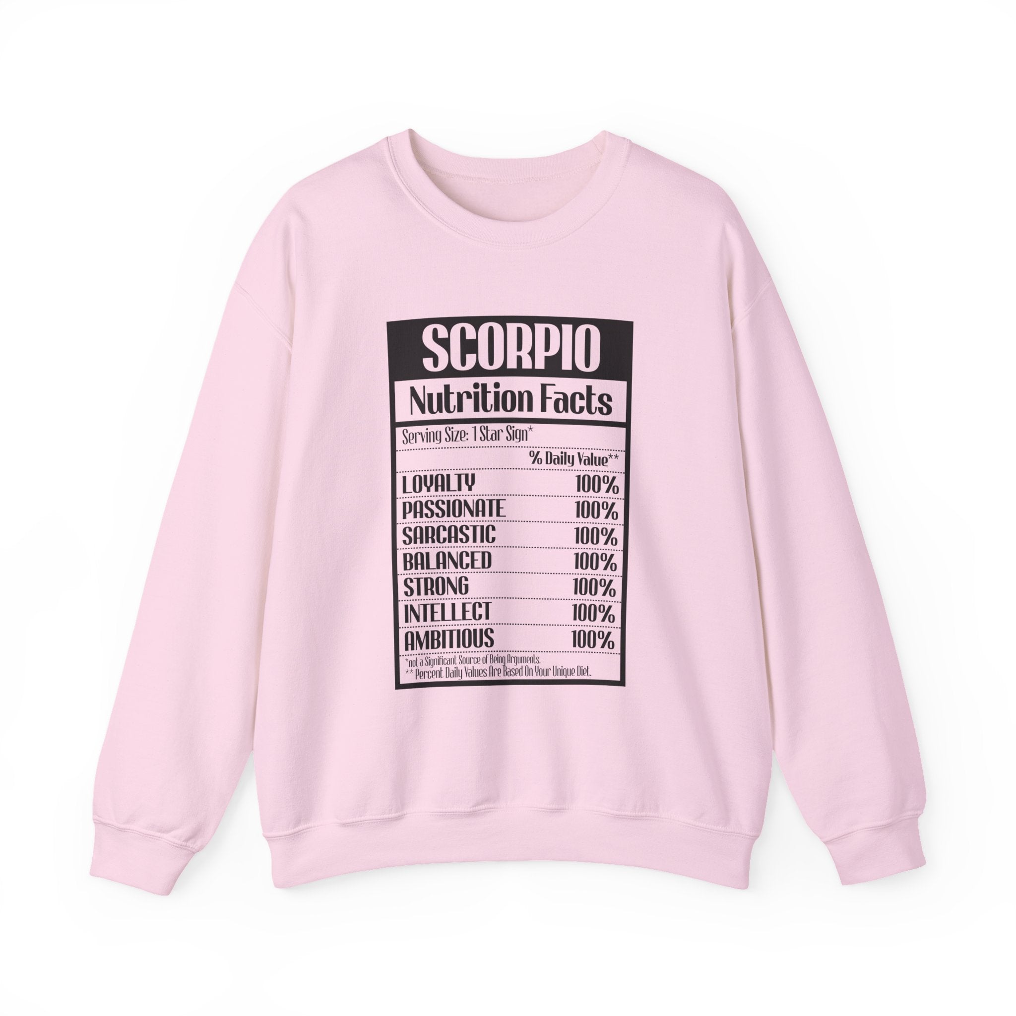 Scorpio nutrition facts sweatshirt