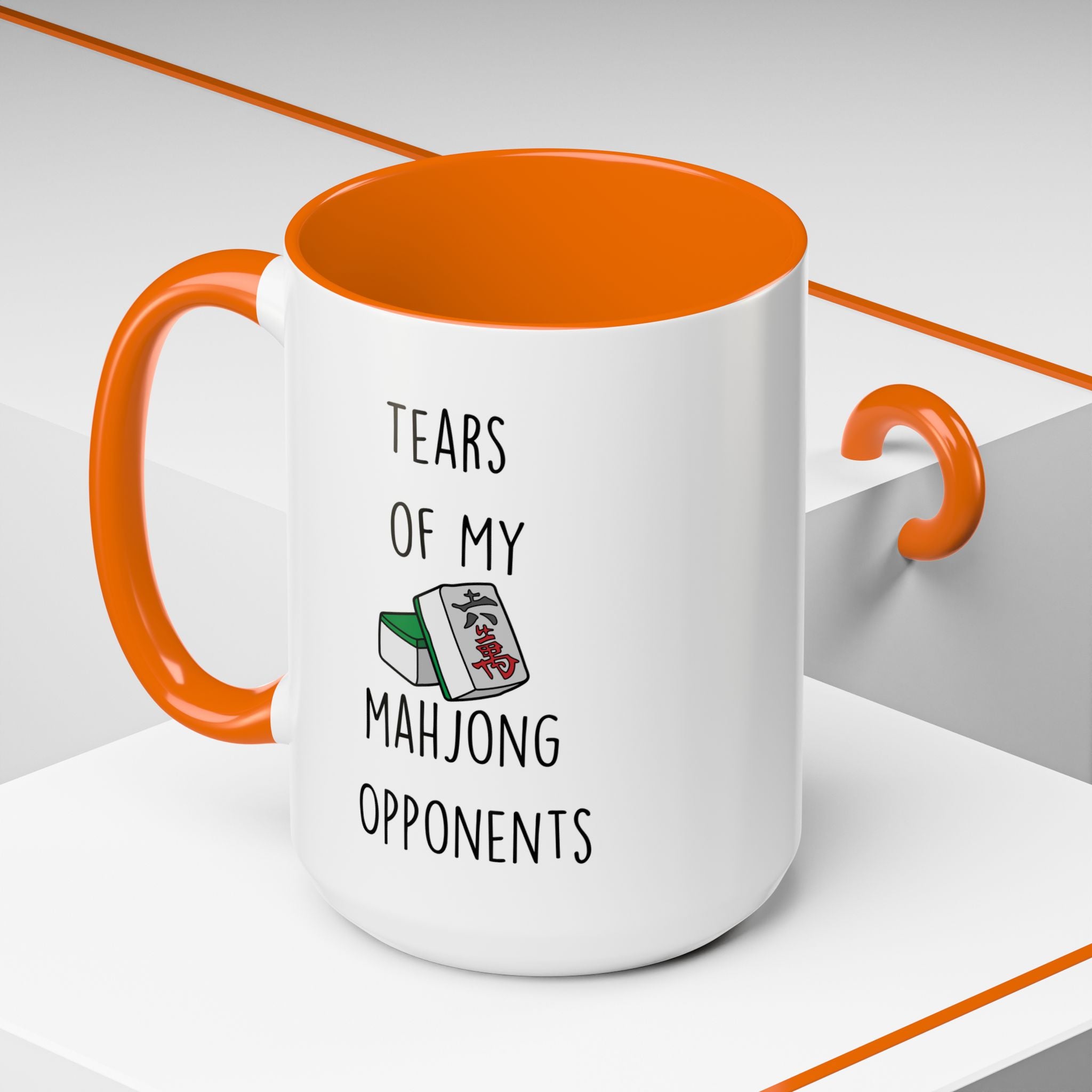 Funny Coffee Mug, Personalized Mug, Tears Of My Mahjong Opponents, Accent Cup (11, 15oz), Sarcastic Mug,  Tea Coffee Cup, Gift Under 20