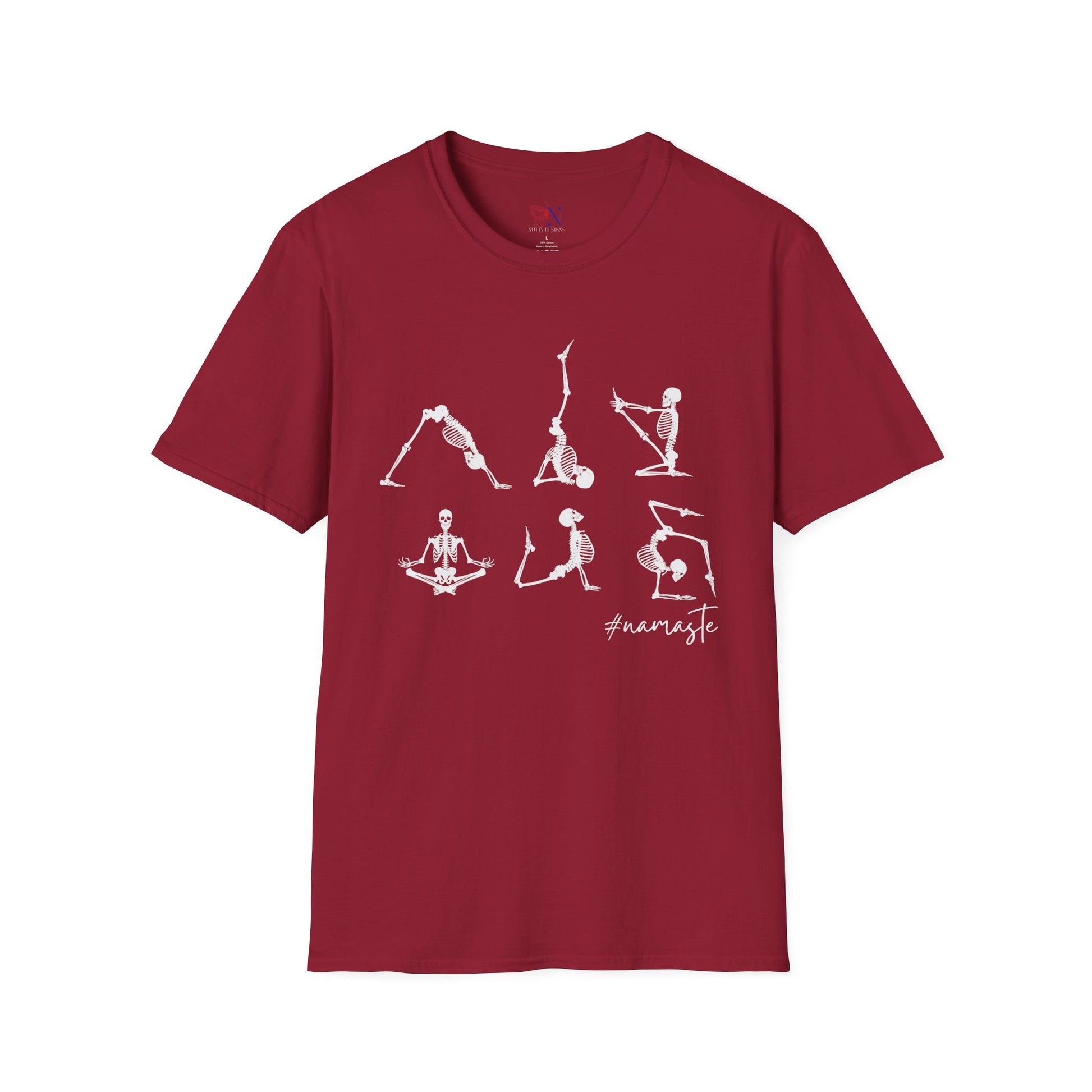 Namaste , Skeleton Doing Yoga T-Shirt Lifestyle Mockup | Nutty Designs