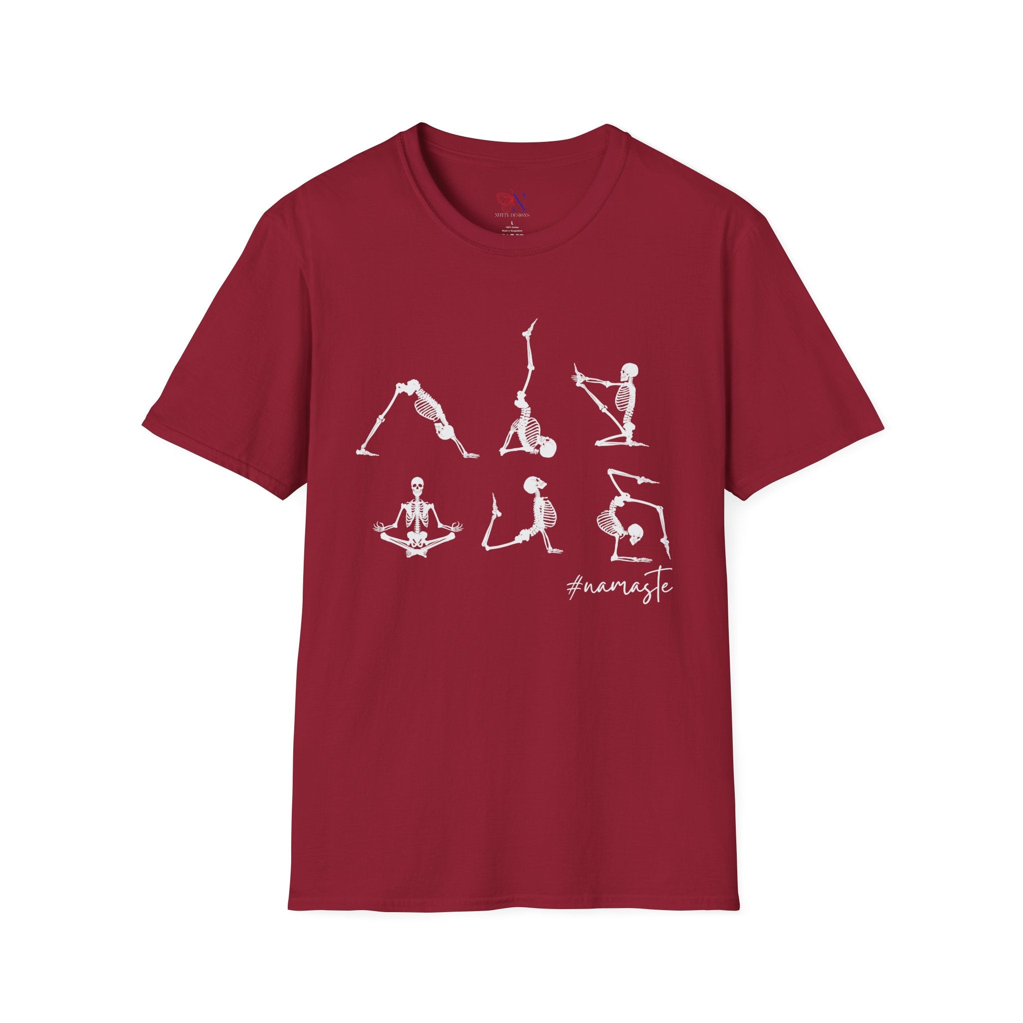 Namaste , Skeleton Doing Yoga T-Shirt Lifestyle Mockup | Nutty Designs
