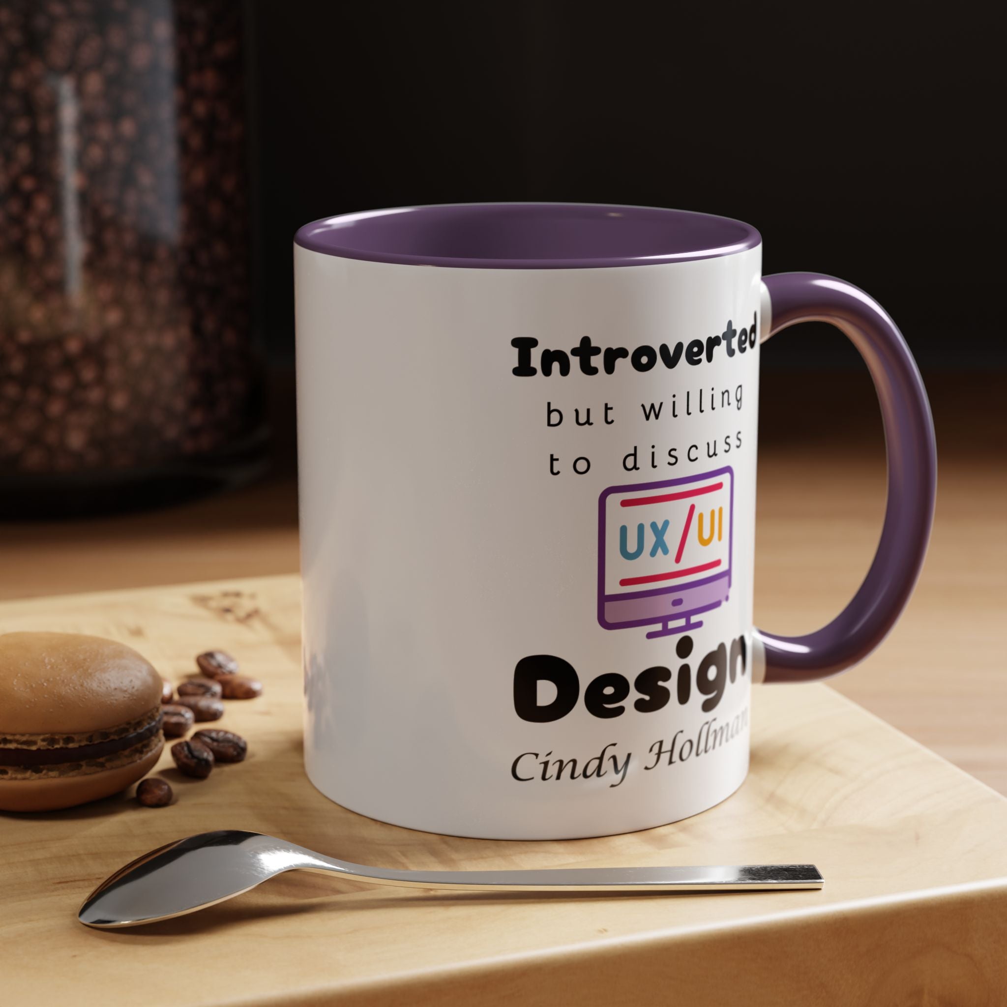 Introverted But Willing To Discuss Design Personalized Accent Coffee Mug (11 and 15oz) For UI UX Graphic Designers, IT Geeks, Nerds