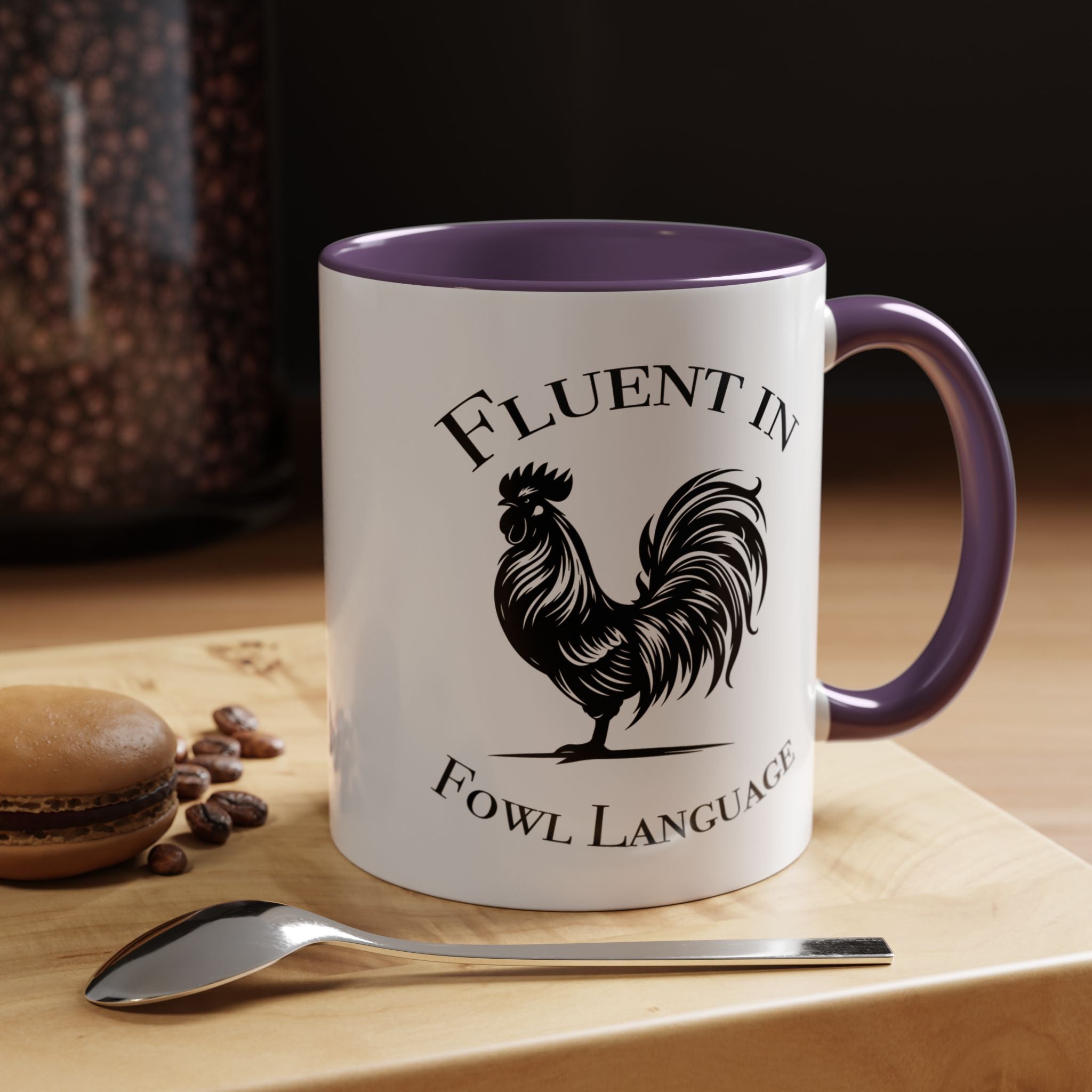 Funny Coffee Mug, Personalized Mug, Fluent In Fowl Language Accent Cup (11, 15oz), Gift Under 20, White Elephant gift