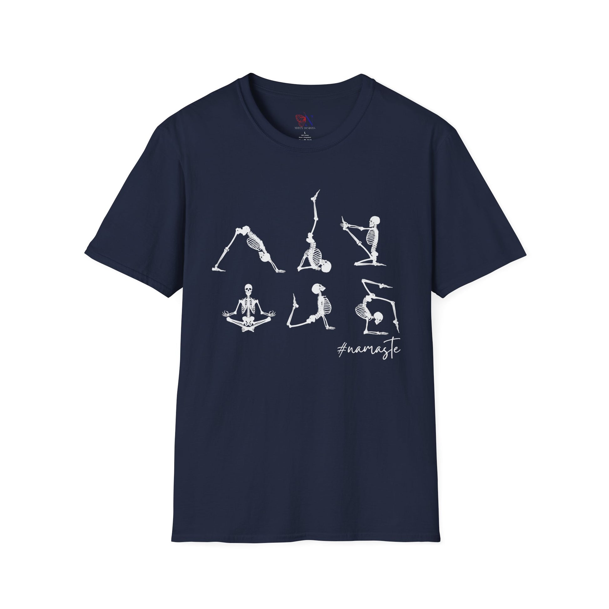 Namaste , Skeleton Doing Yoga T-Shirt Lifestyle Mockup | Nutty Designs