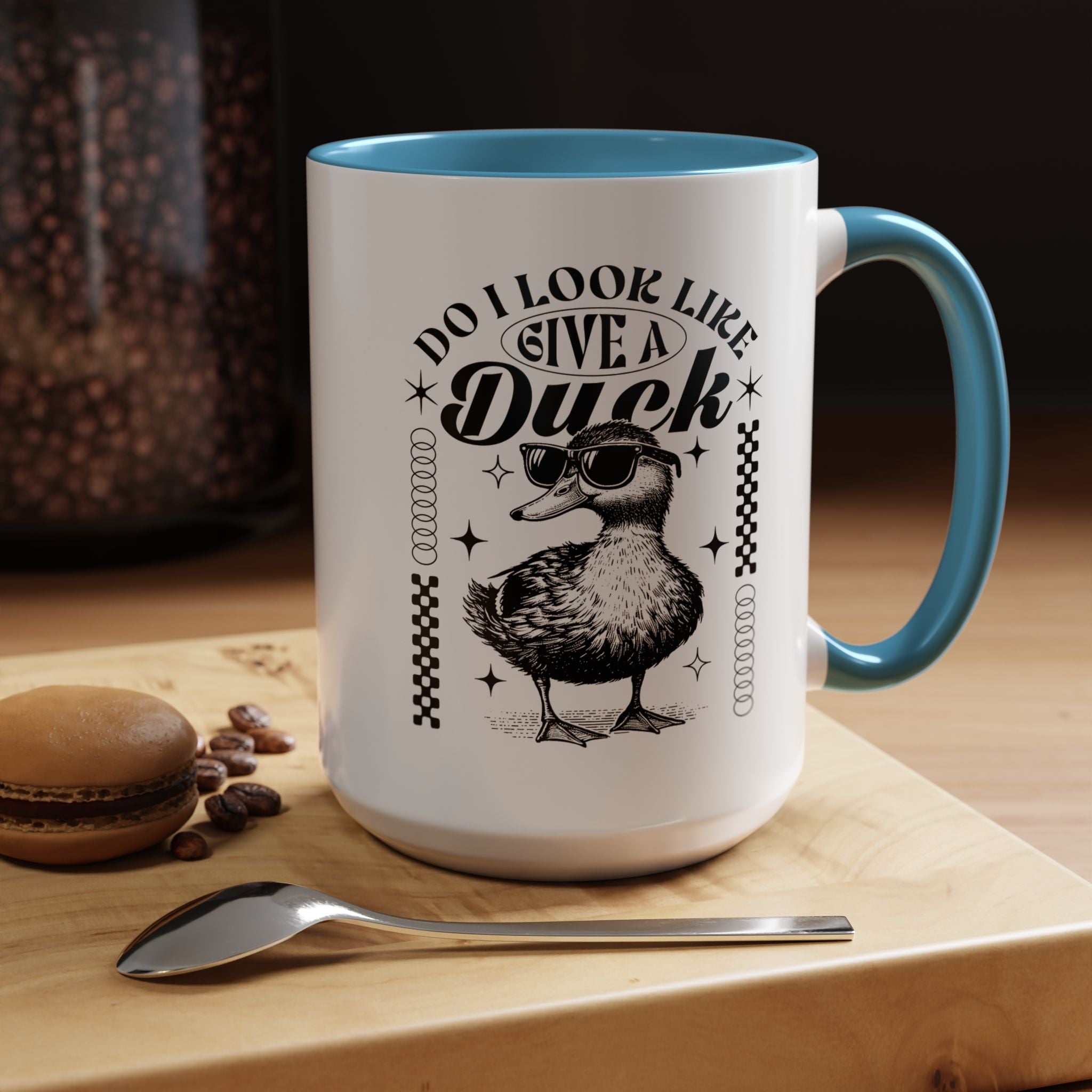 Funny Coffee Mug, Personalized Mug, Cute Do I Look Like I Give A Duck, Accent Cup (11, 15oz), Gift Under 20, White Elephant Animal Lover Cup