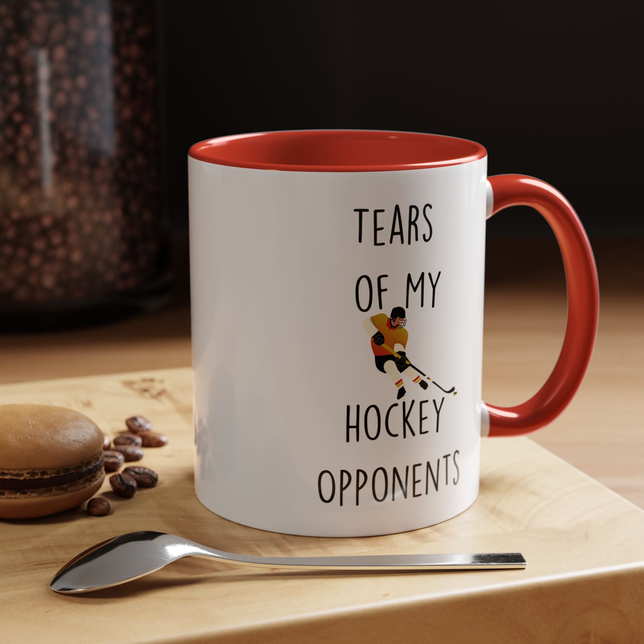 Funny Coffee Mug, Personalized Mug, Tears Of My Hockey Opponents, Accent Cup (11, 15oz), Sarcastic Mug,  Tea Coffee Cup, Gift Under 20
