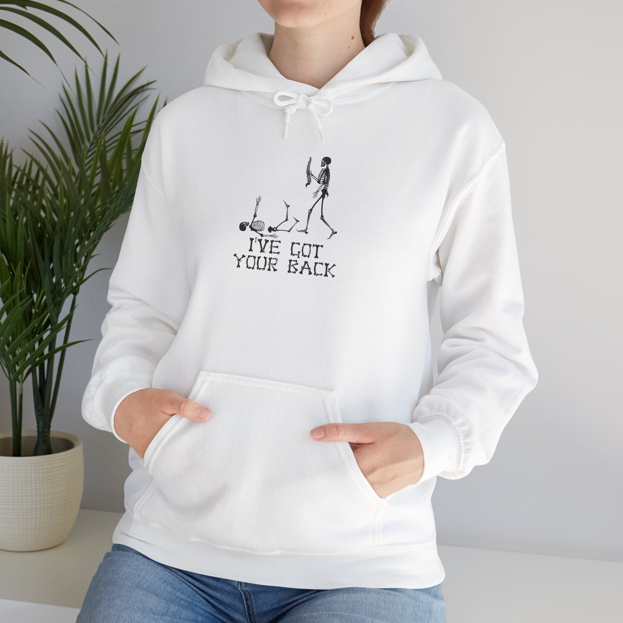 Hoodie "I've Got Your Back" Vintage Skeleton Helping Design