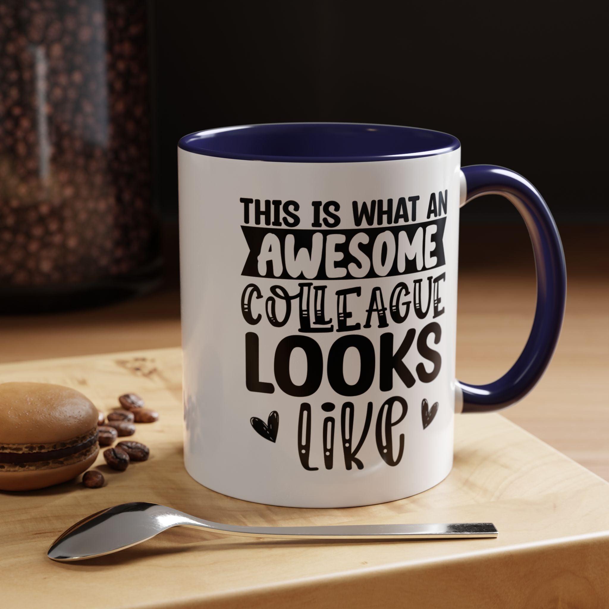 Funny Coffee Mug, Personalized Mug, This Is What An Awesome Colleague Looks Like Accent Cup (11, 15oz), Gift Under 20, White Elephant