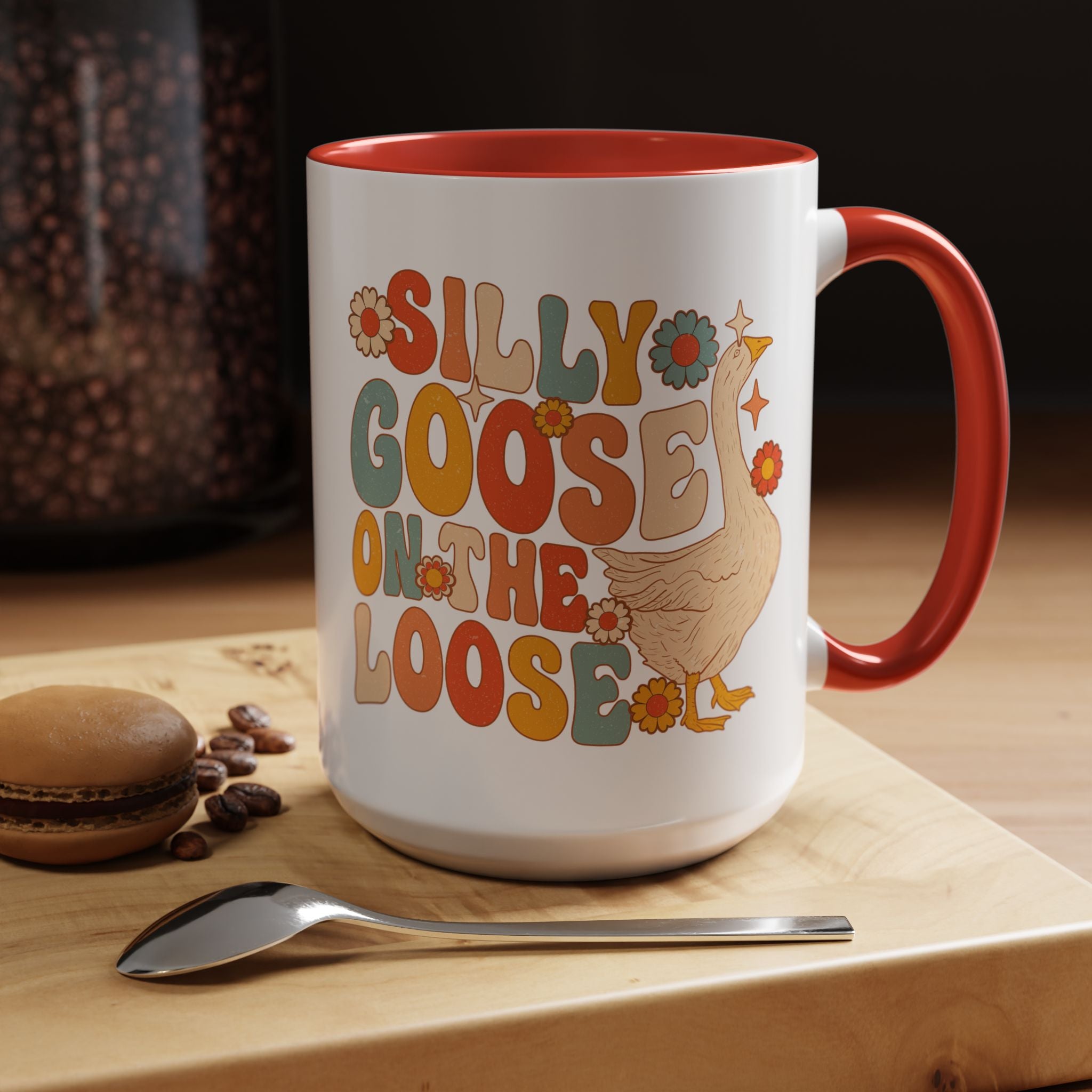 Funny Coffee Mug, Personalized Mug, Silly Goose On The Loose Accent Coffee Cup (11, 15oz), Gift Under 20, White Elephant, Animal Lover Gift
