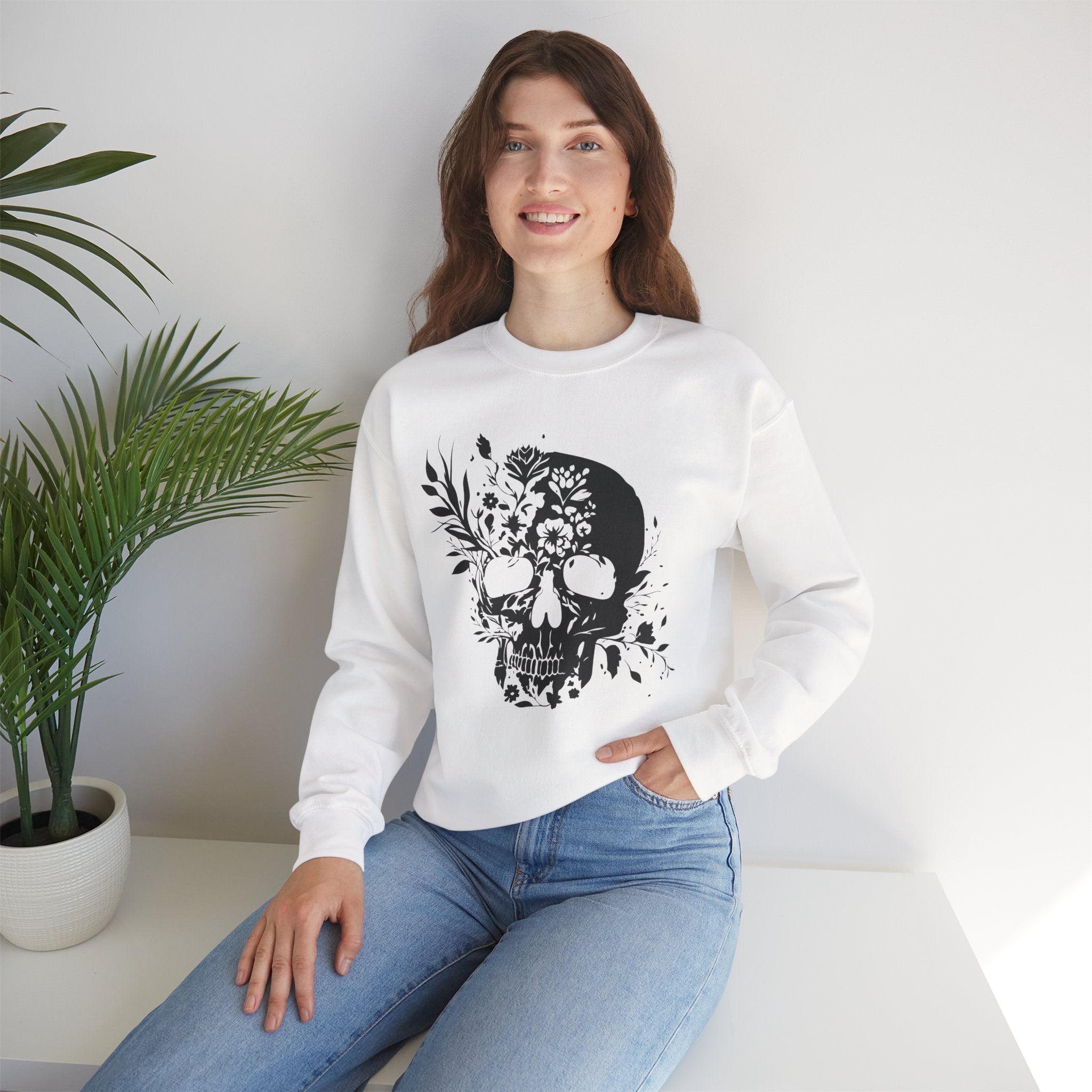 Skull Growing Flowers sweatshirt