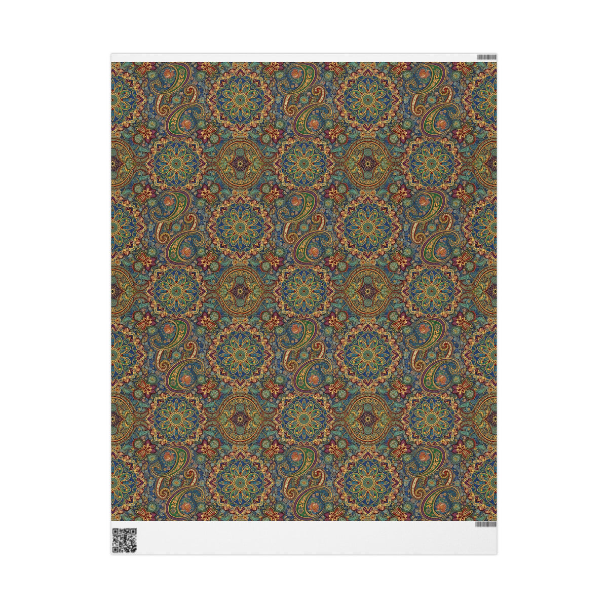 Diwali Wrapping Paper Roll - Vintage Jewel Paisley Indian Gift Wrap
