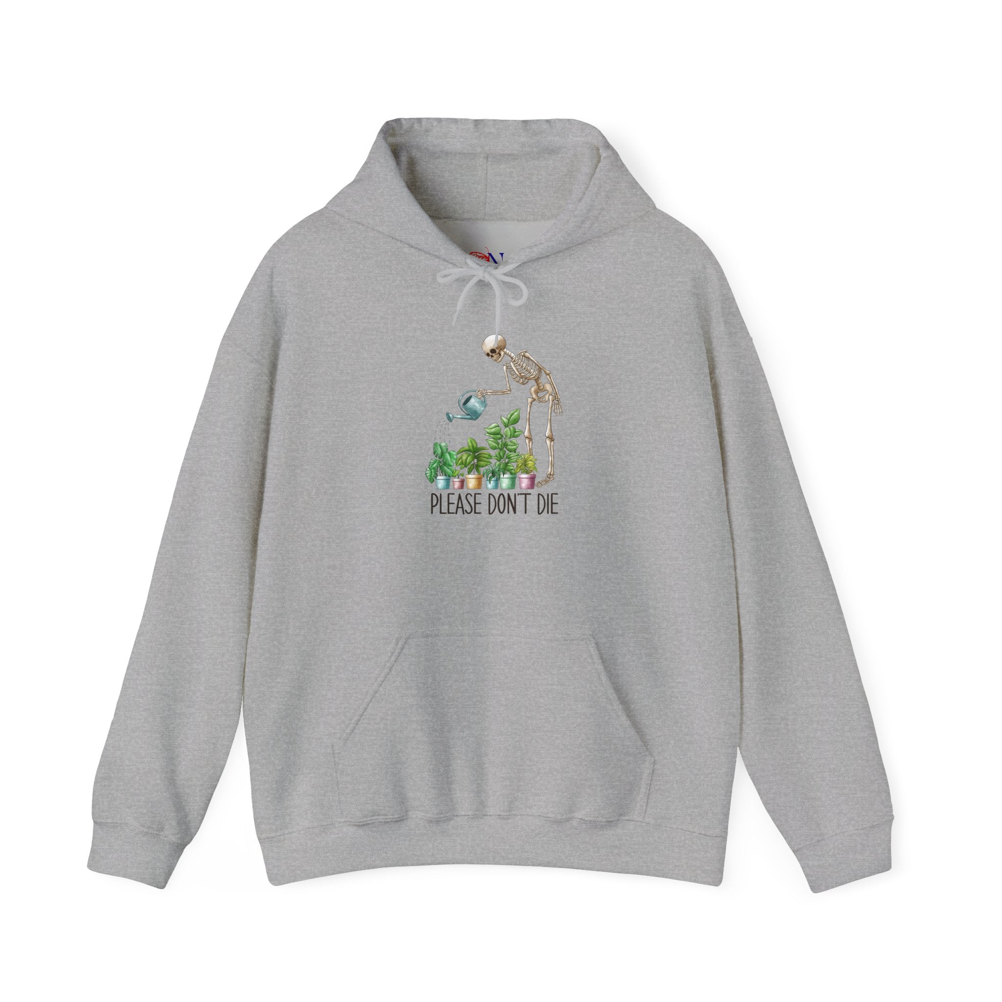 Gardener Skeleton Hoodie – 'Please Don't Die' Plant Care Sweatshirt