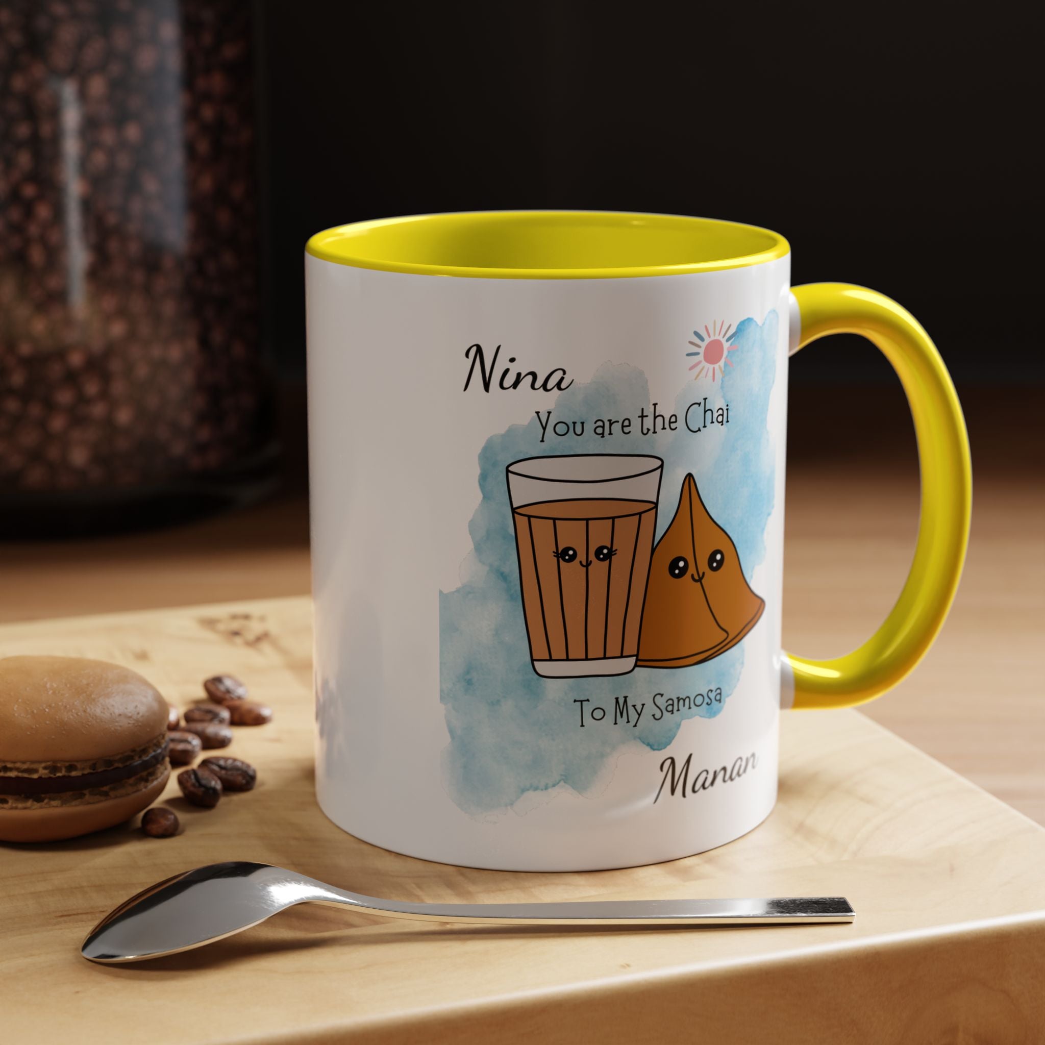 Funny Coffee Mug, Personalized Mug, You Are Chai To My Samosa Accent Cup 11/15oz, Anniversary, Wedding, Valentines, Romantic Gift Him her