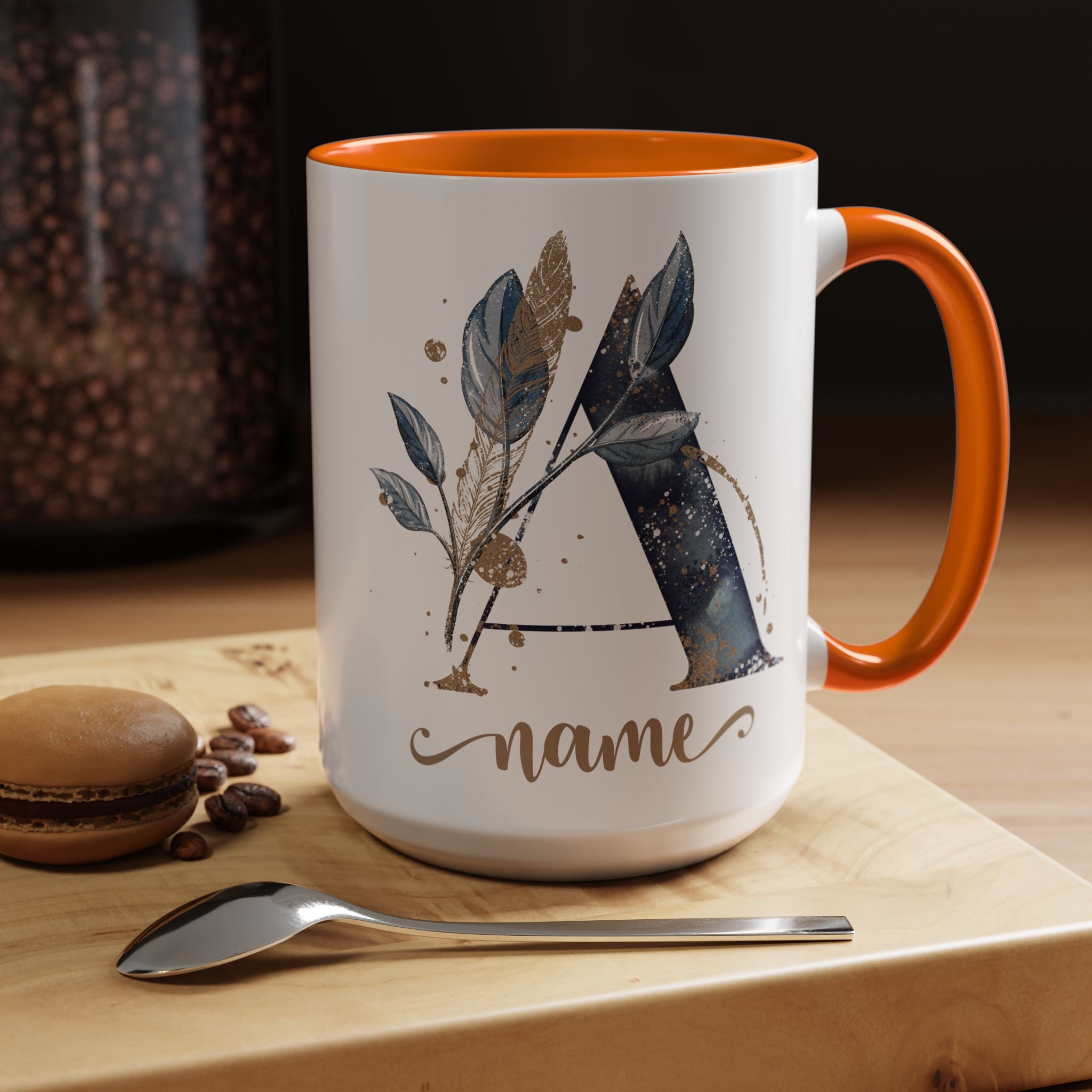 Personalized Floral Initial Coffee Mug for her, Custom Name Mug, Wedding Favor, Unique Home Décor Coffee Cup, Girlfriend Gift, Monogram Mug