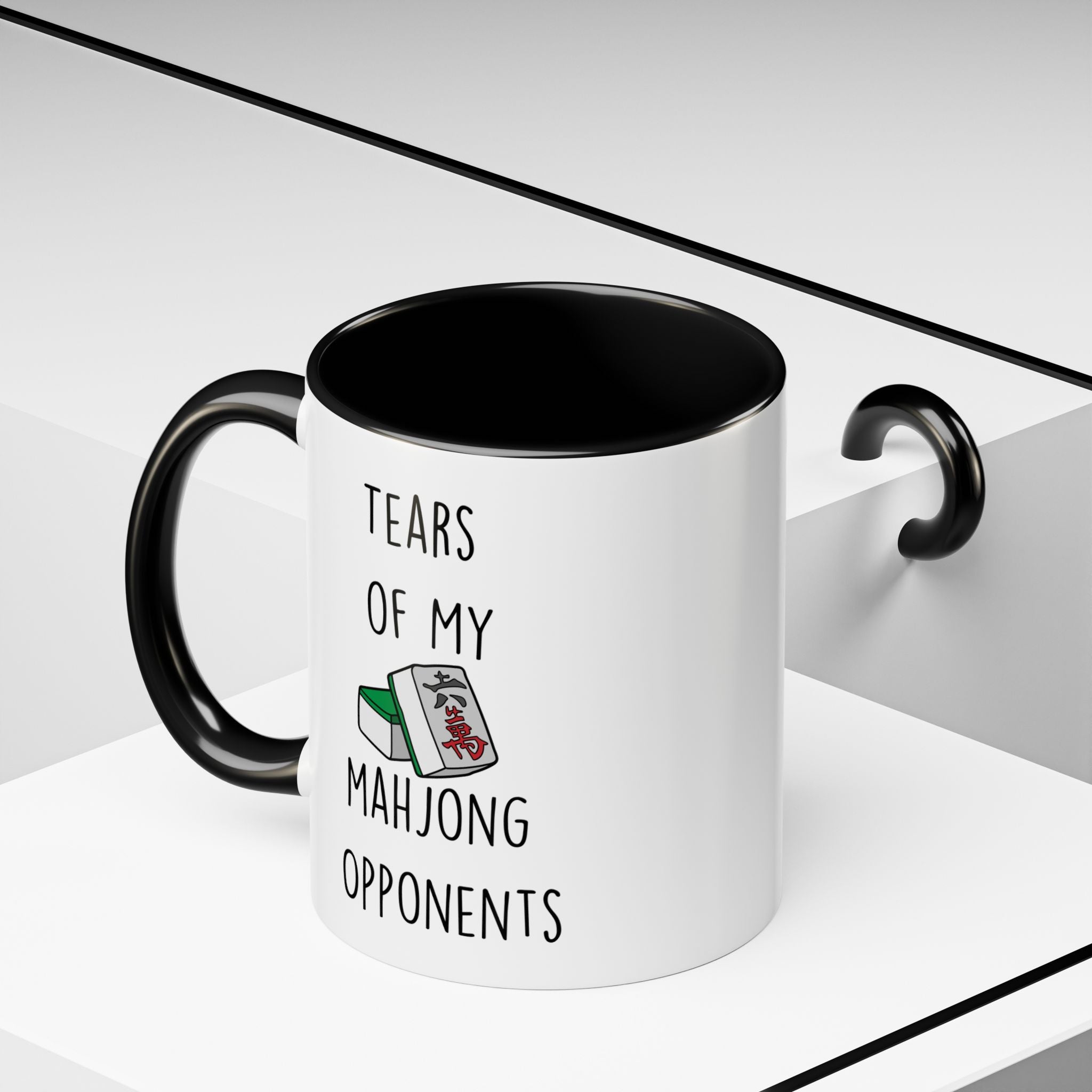 Funny Coffee Mug, Personalized Mug, Tears Of My Mahjong Opponents, Accent Cup (11, 15oz), Sarcastic Mug,  Tea Coffee Cup, Gift Under 20