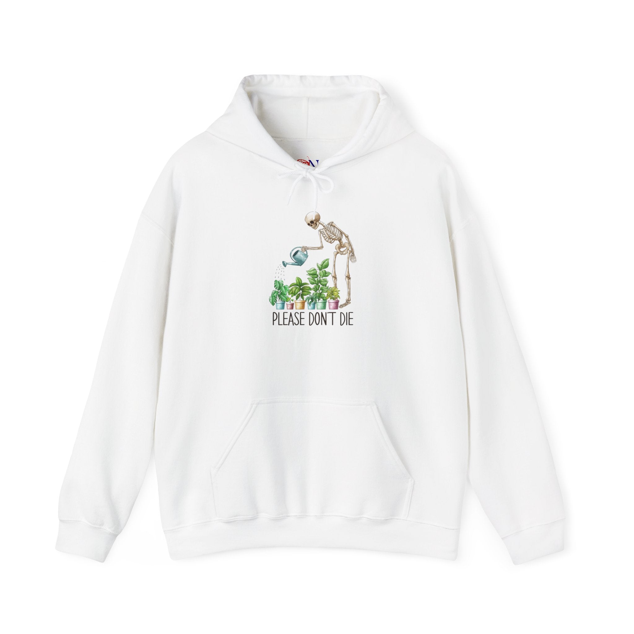 Gardener Skeleton Hoodie – 'Please Don't Die' Plant Care Sweatshirt