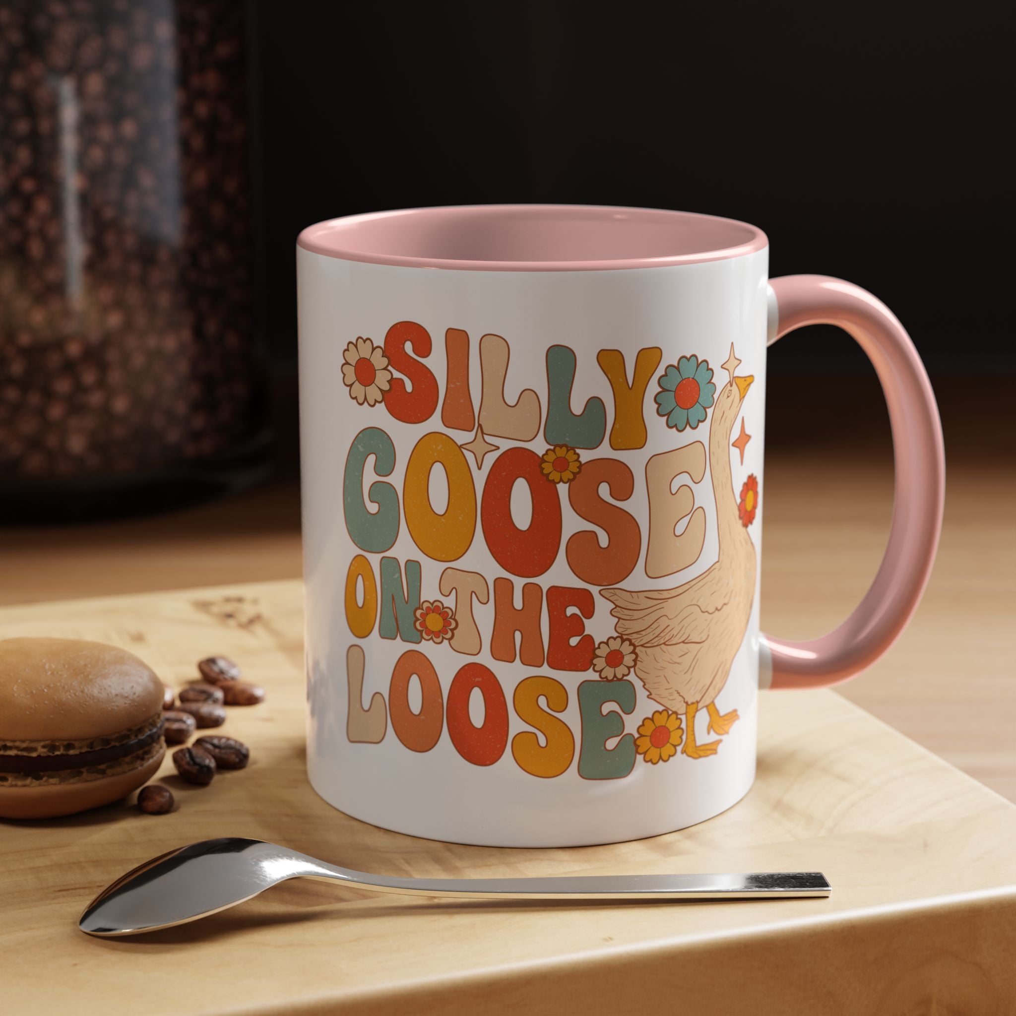 Funny Coffee Mug, Personalized Mug, Silly Goose On The Loose Accent Coffee Cup (11, 15oz), Gift Under 20, White Elephant, Animal Lover Gift