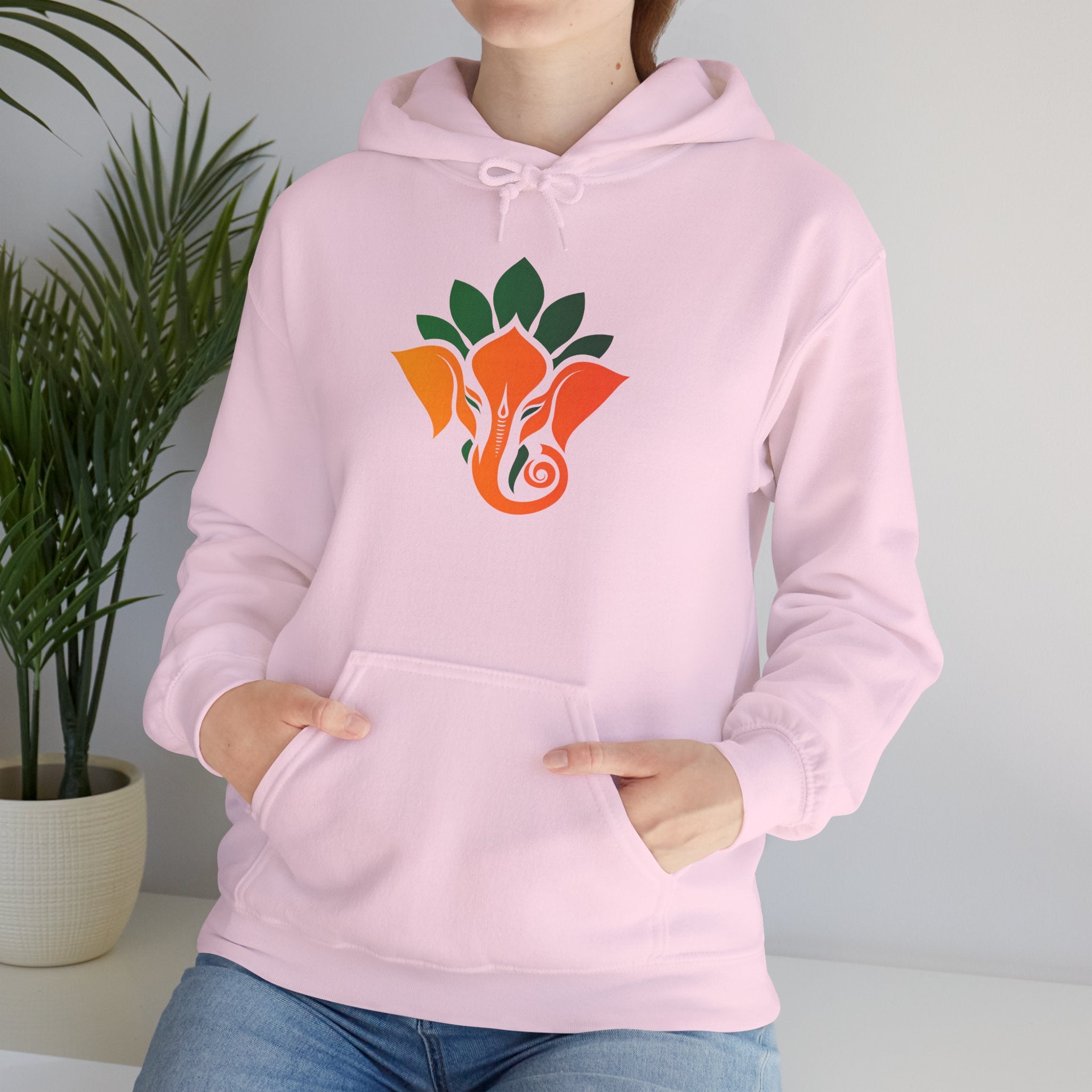 Ganesha Lotus Hoodie - Indian Elephant Symbol Pullover