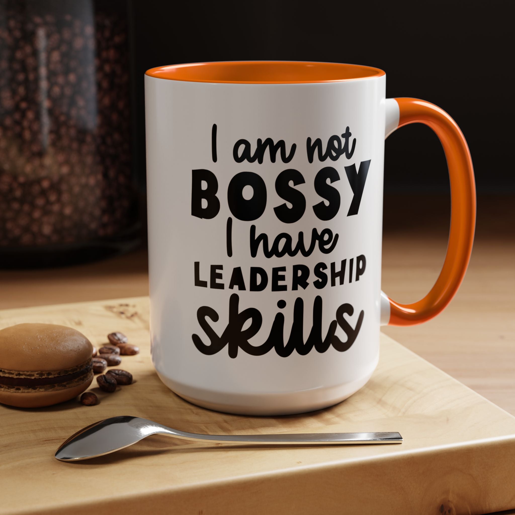 Funny Coffee Mug, Personalized Mug, I am Not Bossy I Have Leadership Skills Accent Cup (11, 15oz), Gift Under 20, White Elephant Gift