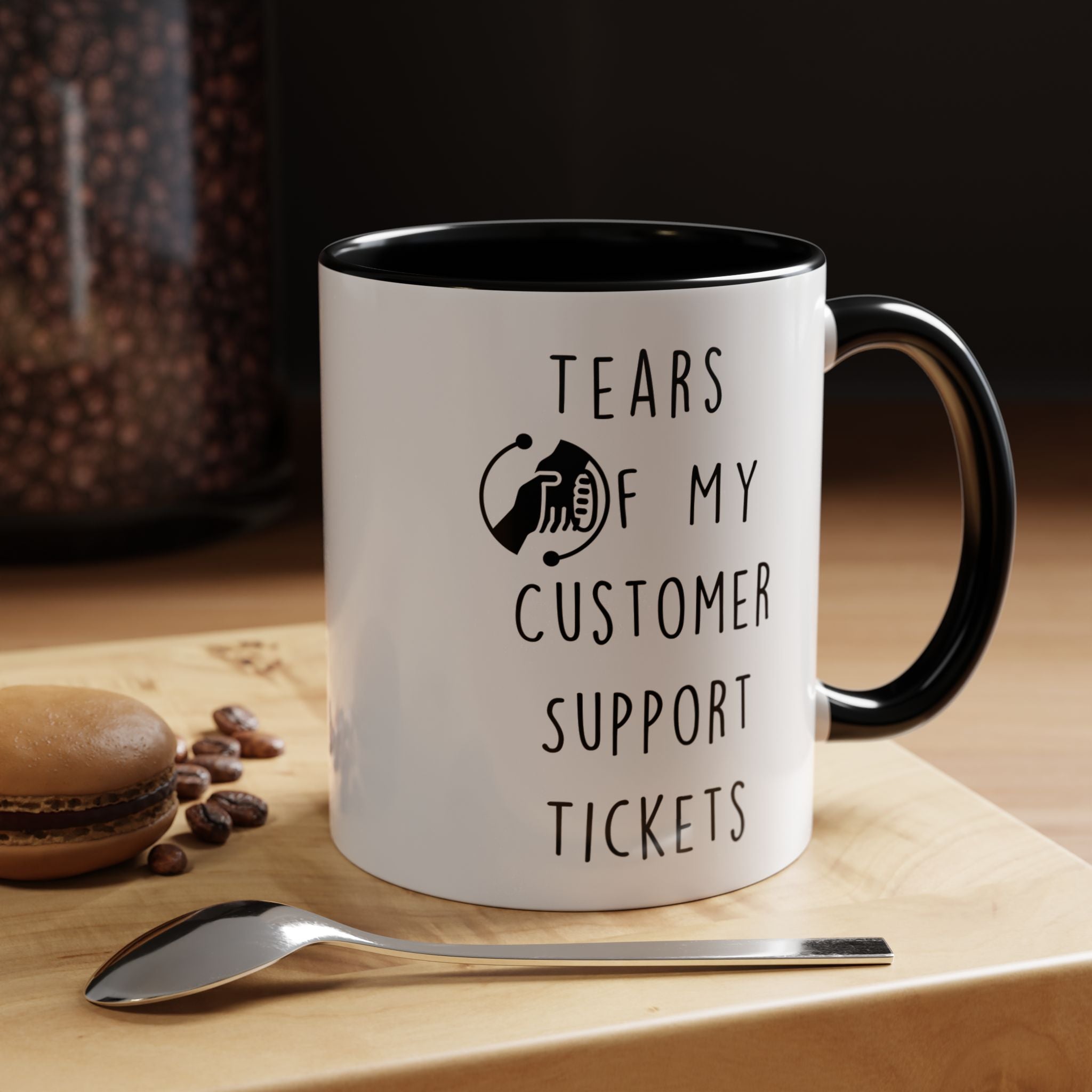 Funny Coffee Mug, Personalized Mug, Tears Of My Customer Support Tickets, Accent Cup (11, 15oz), Sarcastic Mug,  Tea Cup, Gift Under 20