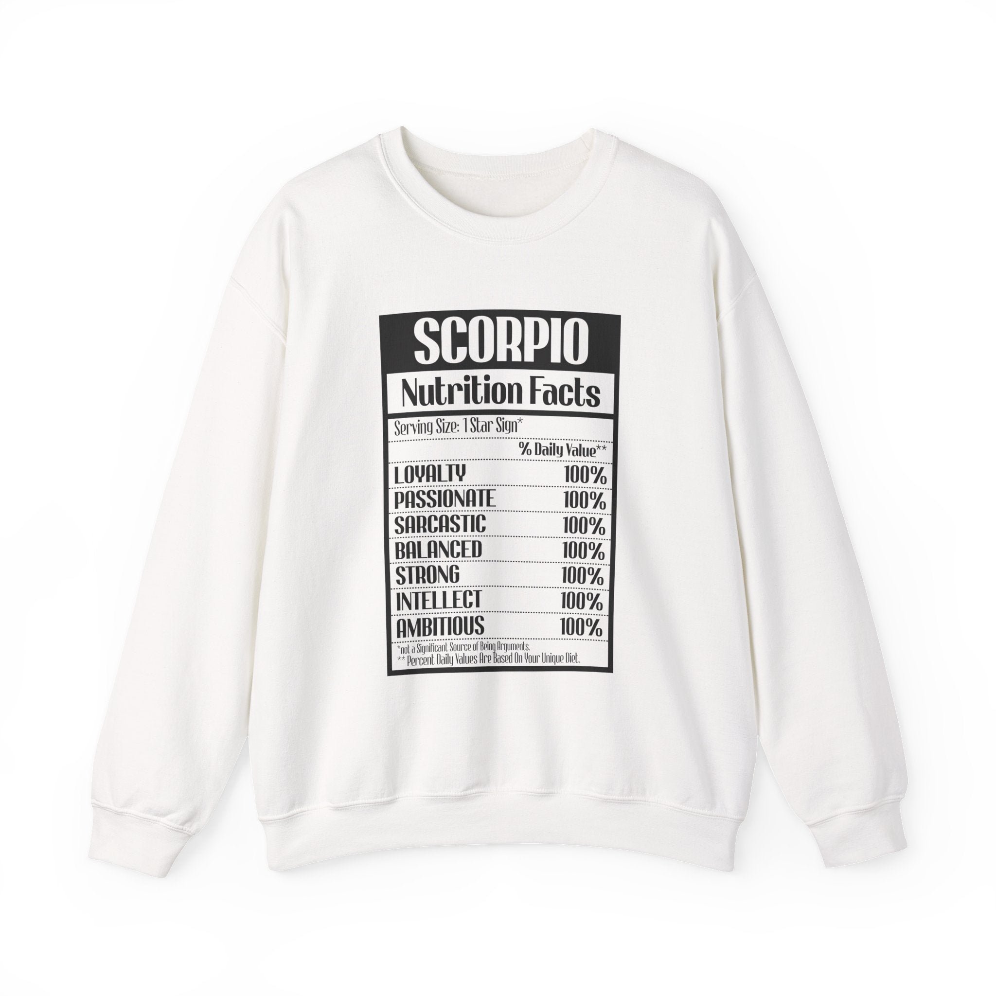 Scorpio nutrition facts sweatshirt