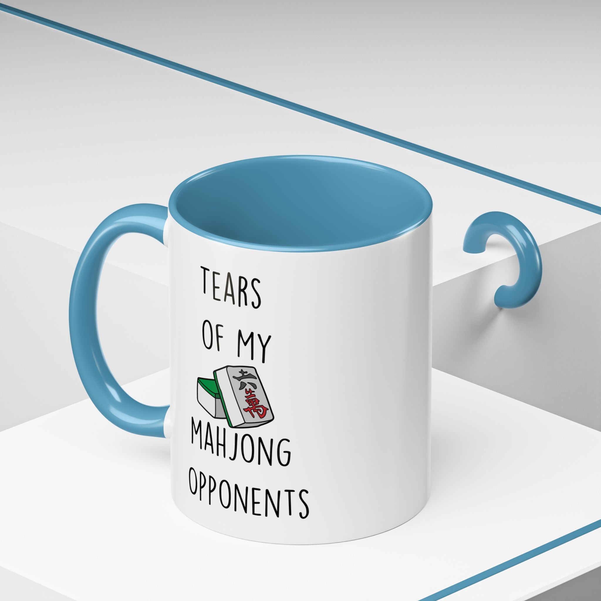 Funny Coffee Mug, Personalized Mug, Tears Of My Mahjong Opponents, Accent Cup (11, 15oz), Sarcastic Mug,  Tea Coffee Cup, Gift Under 20