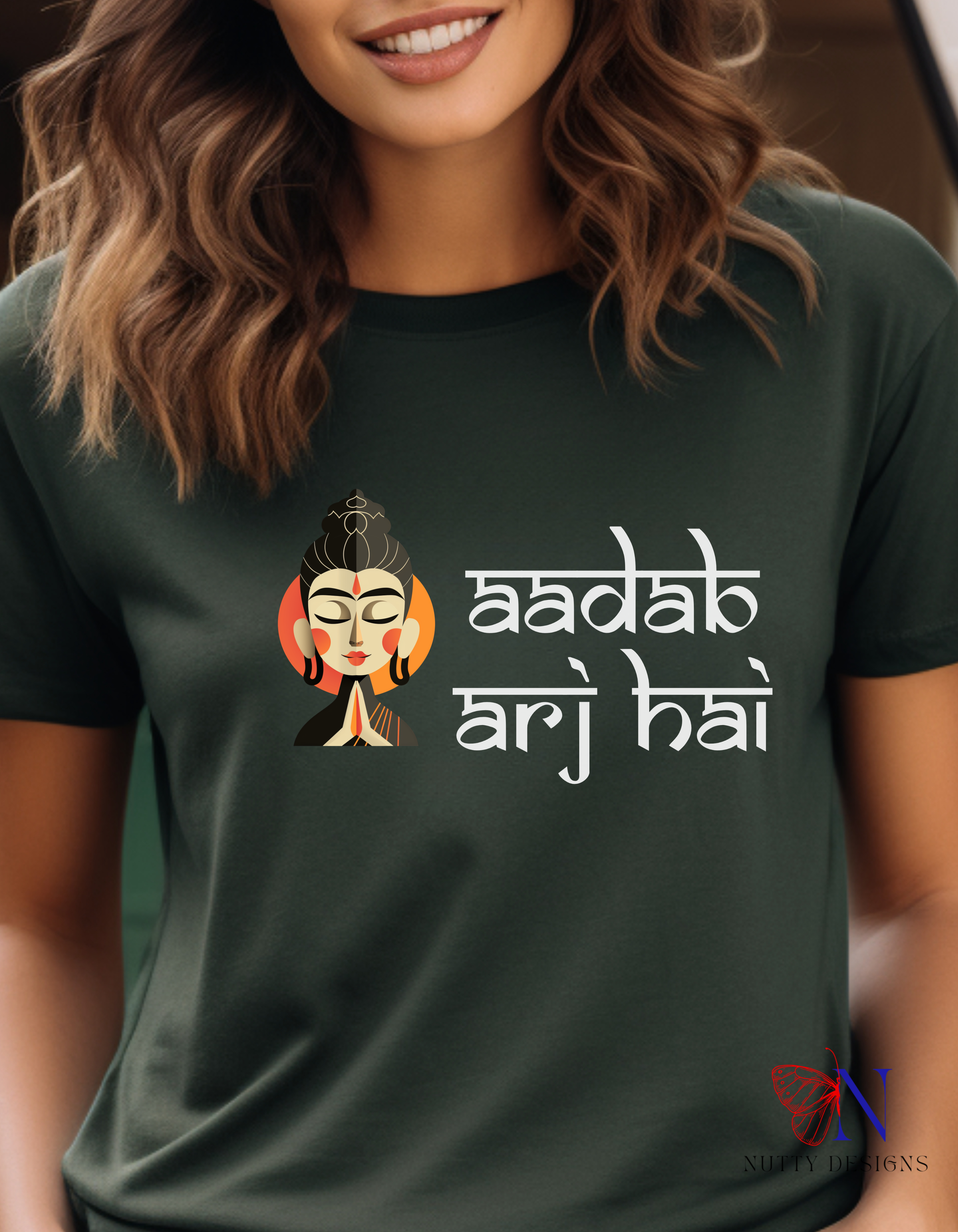 Aadab Arj Hai Desi graphic T-shirt lifestyle image