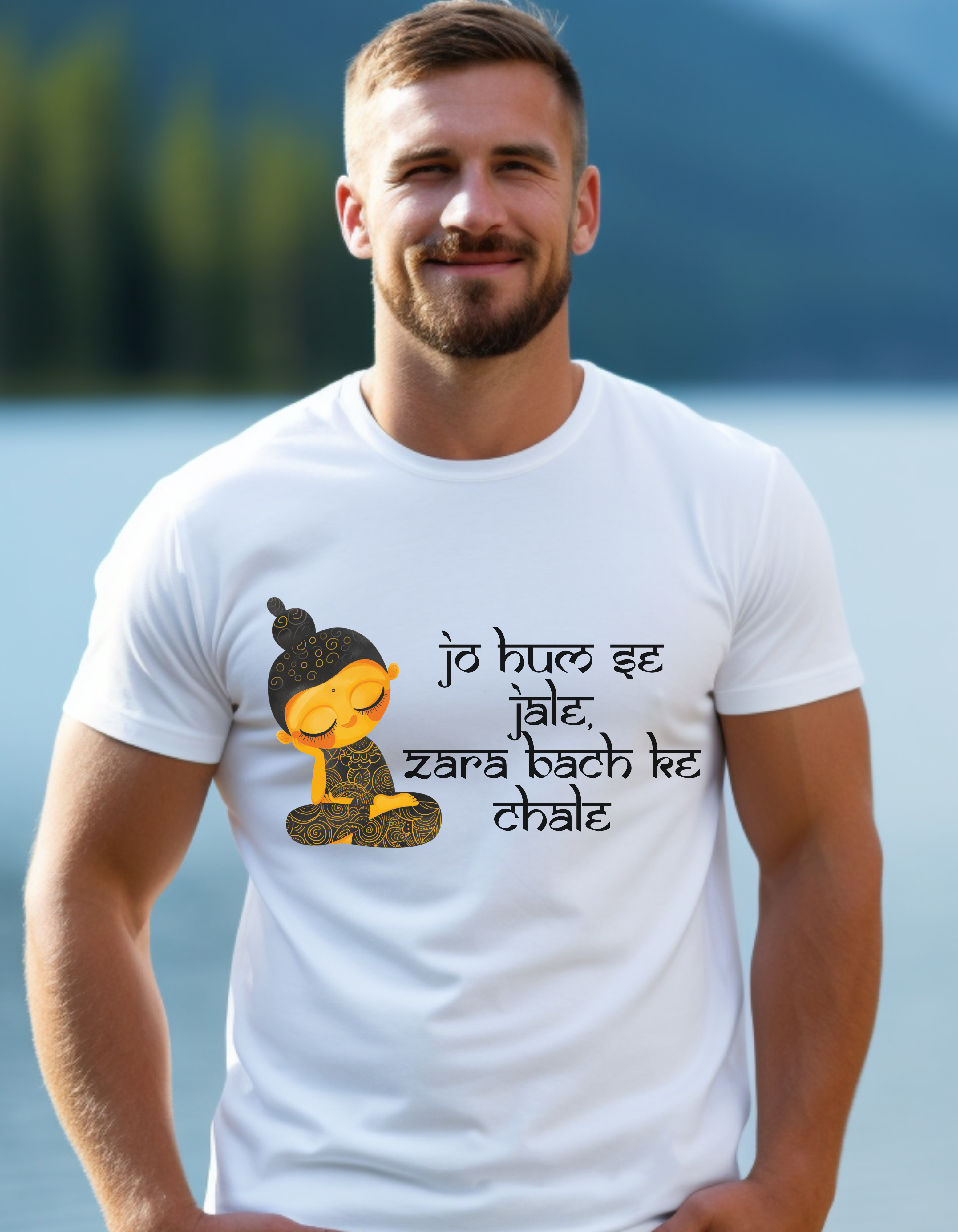 Jo Hum Se Jale Zara Bach Ke Chale Desi T-shirt lifestyle image